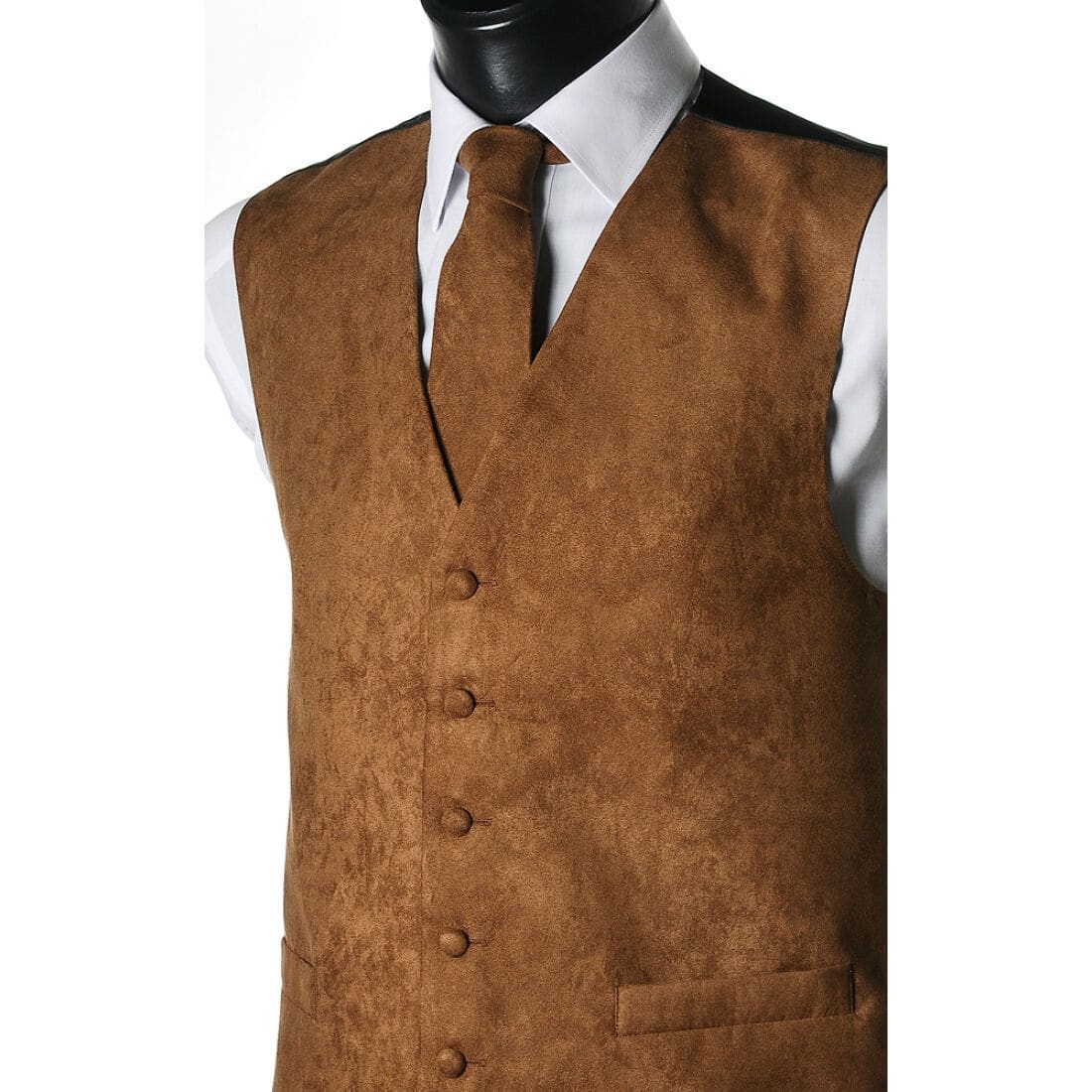 LA Smith Beige Suede Look Waistcoat Vest for Men - Stylish Casual & Formal Wear - Perfect for Office, Wedding & Special Occasions