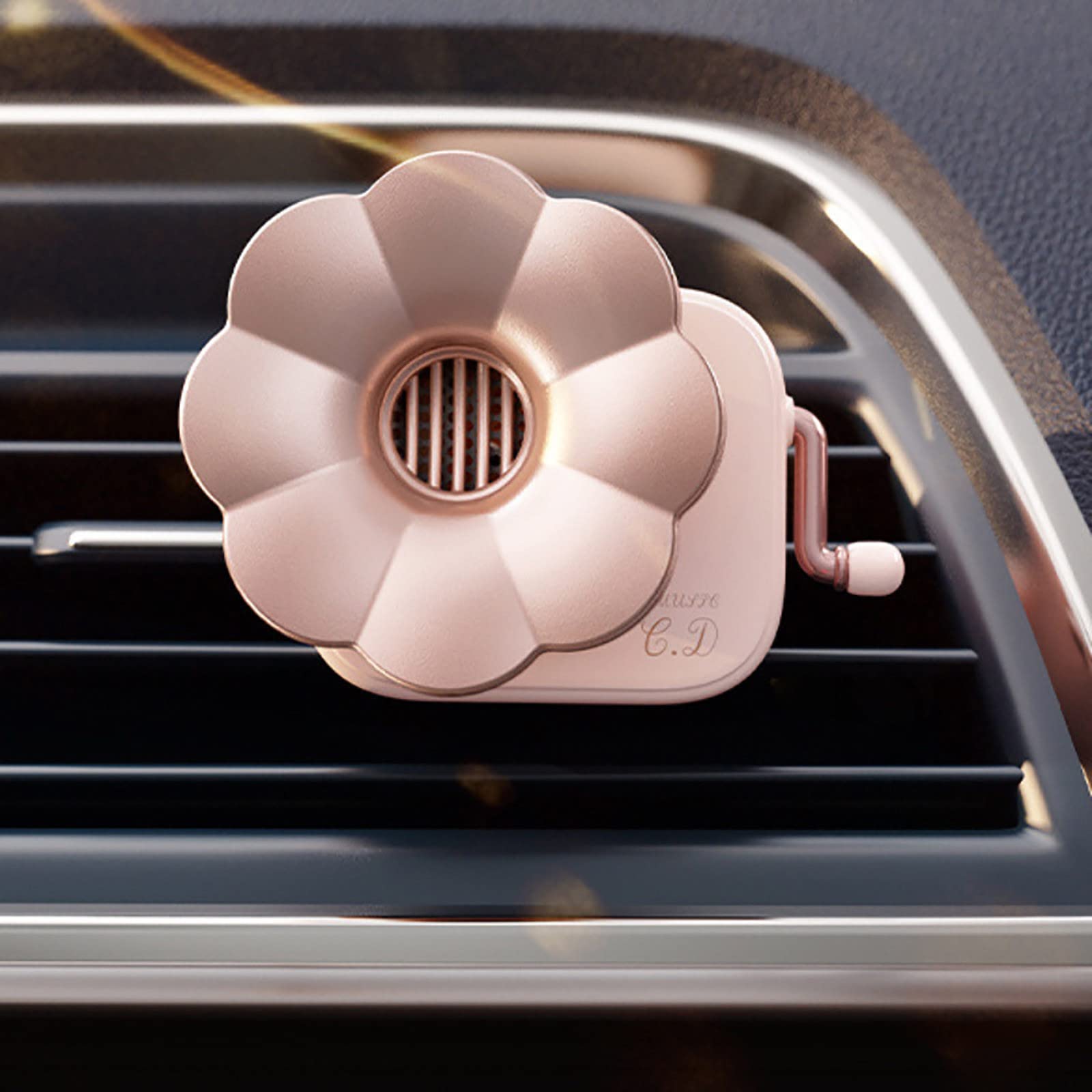 Premium Car Aromatherapy Diffuser & Air Freshener Vent Clip - Essential Oil Auto Perfume with Adjustable Fragrance - Pink Car Vent Outlet Decor for Relaxation & Stress Relief During Commutes