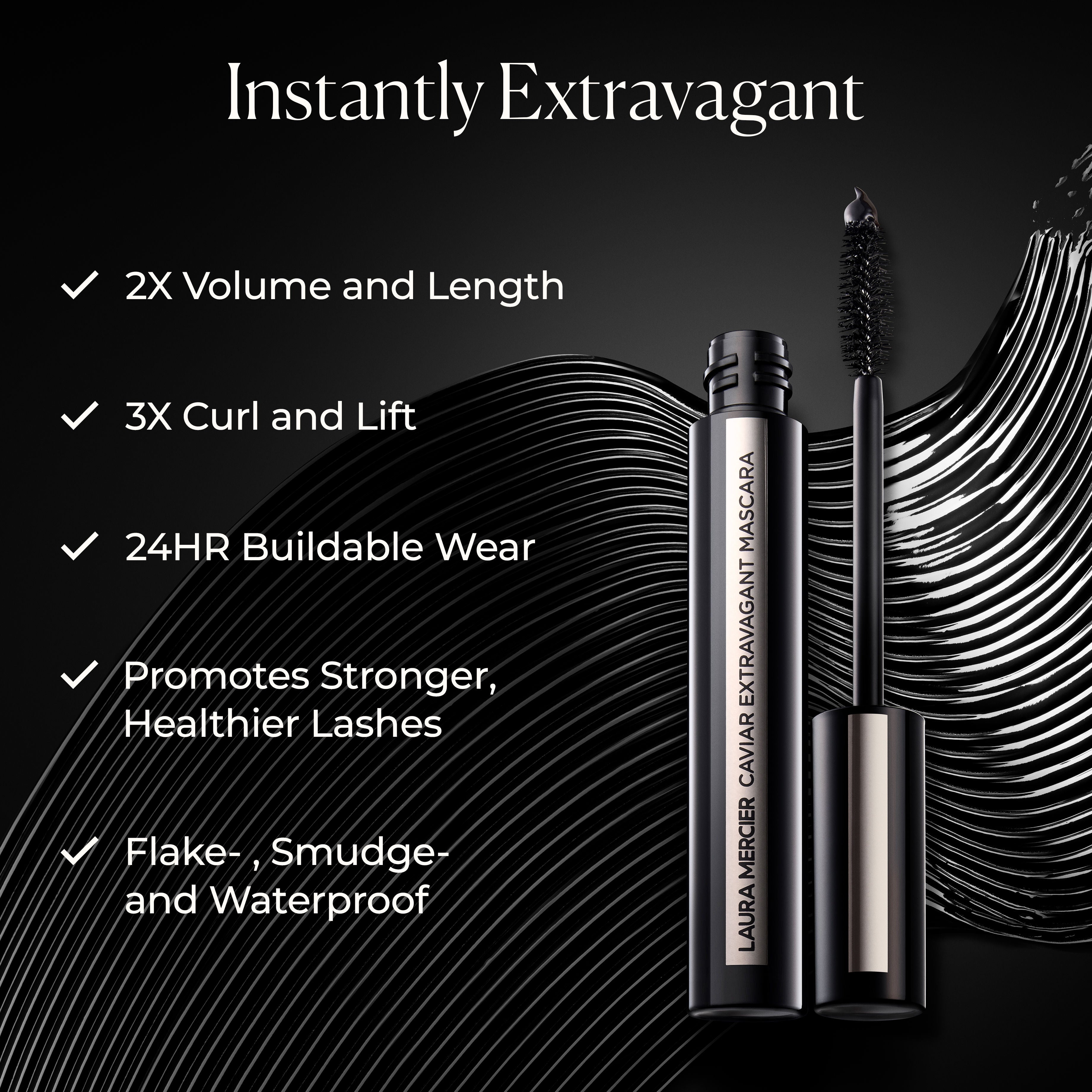 Luxury Volumizing & Lengthening Waterproof Mascara with Caviar Extract - Perfect for Long-Lasting, Bold Lashes Day & Night
