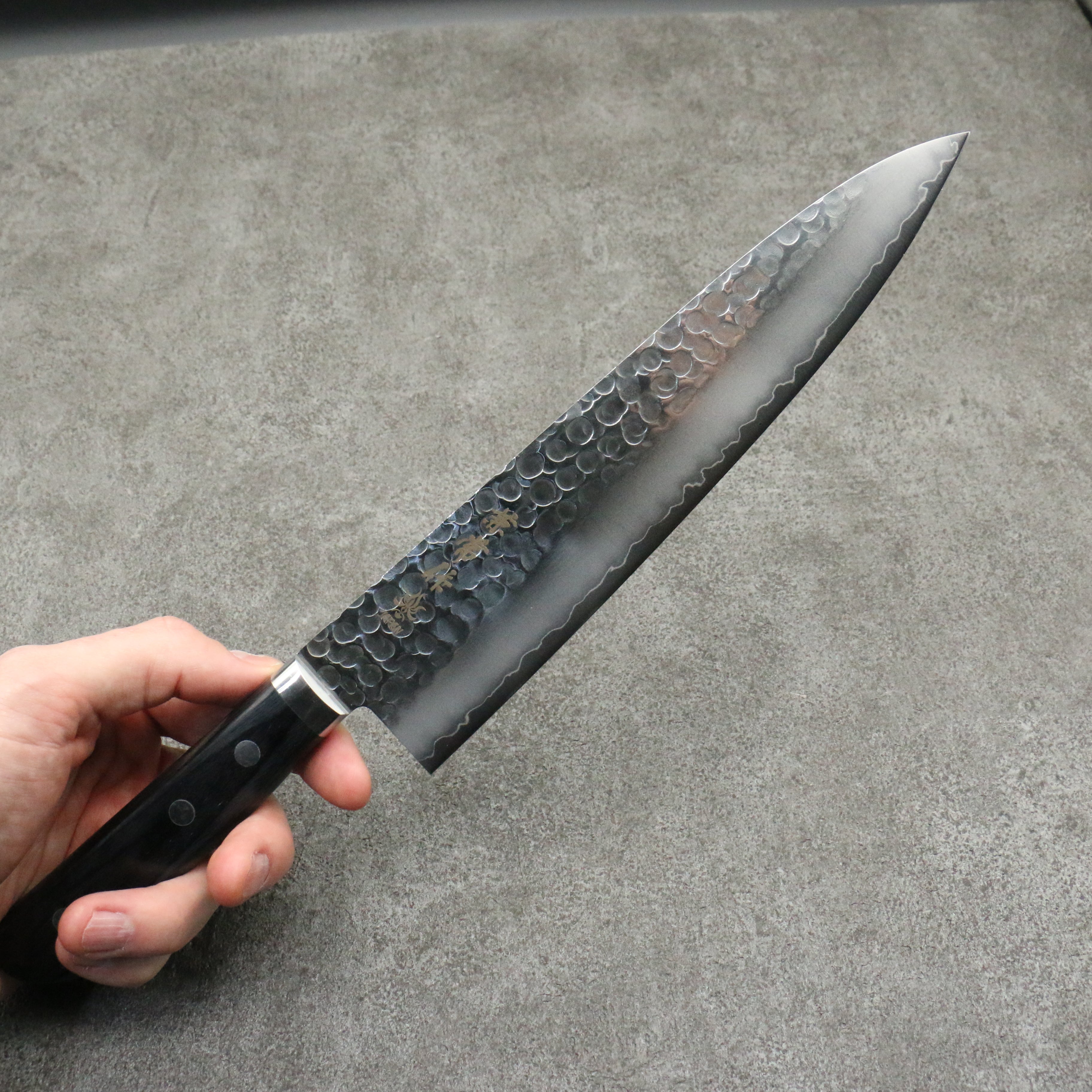 Kanetsune VG1 Hammered Gyuto 210mm Japanese Chef Knife with Black Pakkawood Handle - Perfect for Slicing, Dicing & Precision Cooking