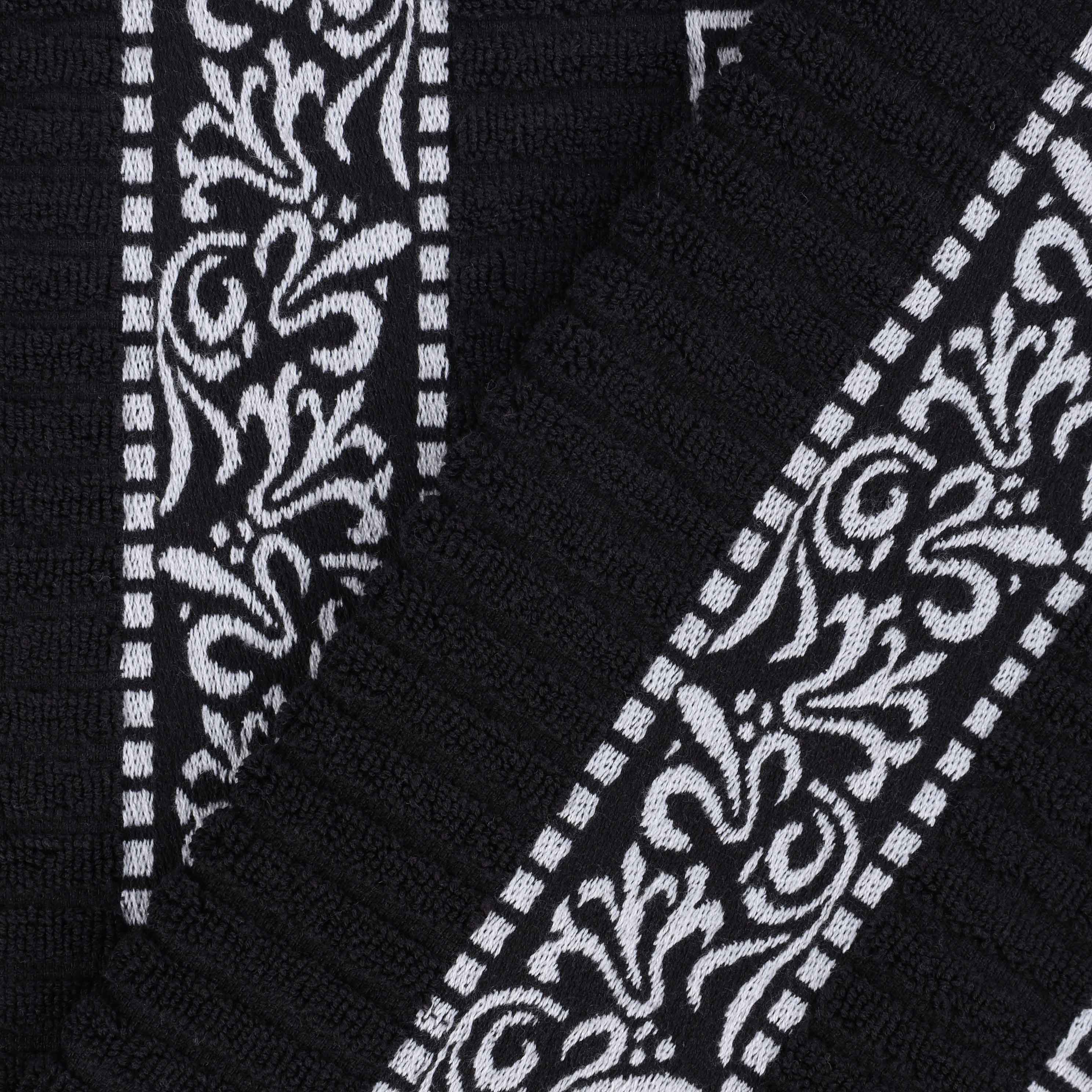 Premium Athens Cotton Greek Scroll & Floral 4-Piece Bath Towel Set - Soft & Absorbent for Spa, Bathroom & Guest Room Decor