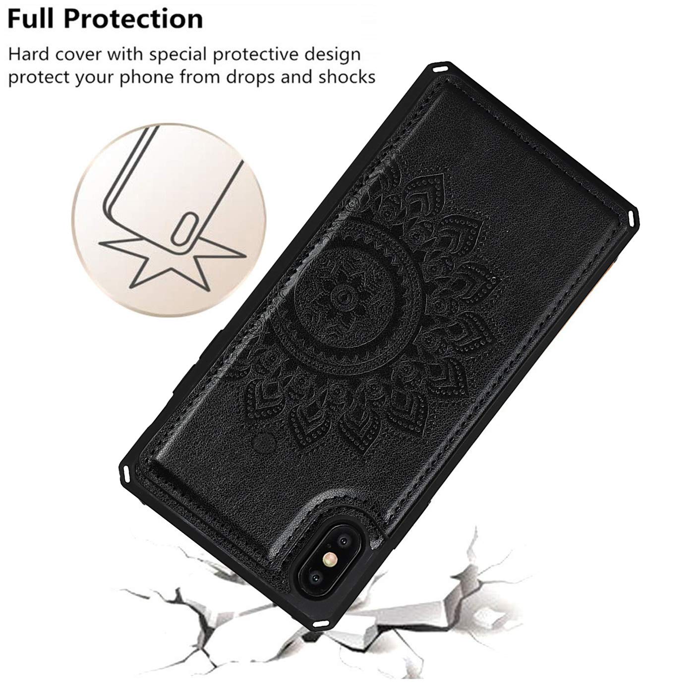 Premium RFID Blocking Leather Wallet Case for iPhone Xs Max 6.5