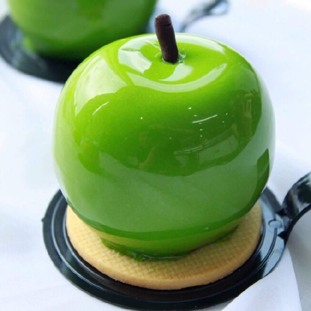 3D Apple-Shaped Silicone Baking Molds for Mousse Cake, Pastry, Truffle, Pudding, Jelly & Cheesecake - 8-Cavity Non-Stick Dessert Molds | Perfect for Home Baking, Party Treats & Holiday Desserts