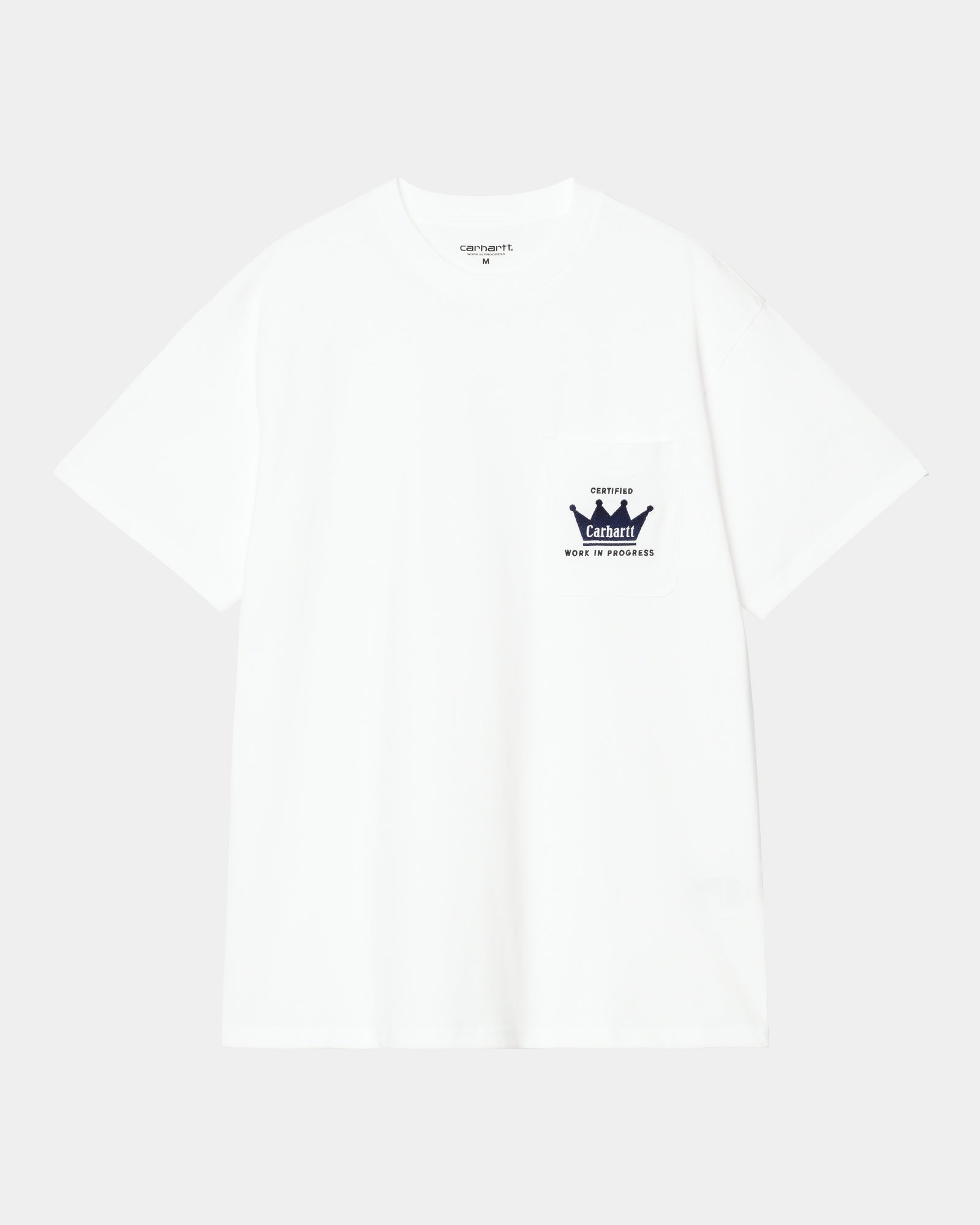 Premium White Crown Pocket T-Shirt for Men - Comfortable Cotton Crewneck Tee - Casual Wear, Street Style & Everyday Outfits