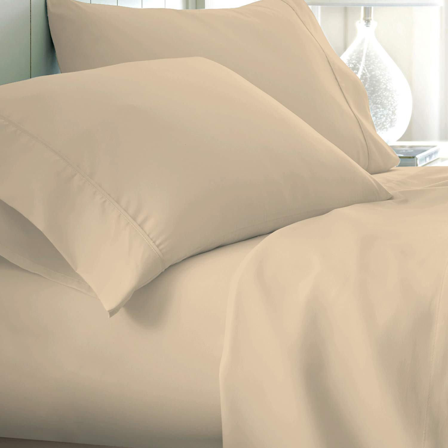 Luxury 100% Cotton California King Size Sheets Set - 800 Thread Count, 4-Piece Hotel Quality Bedding with 15