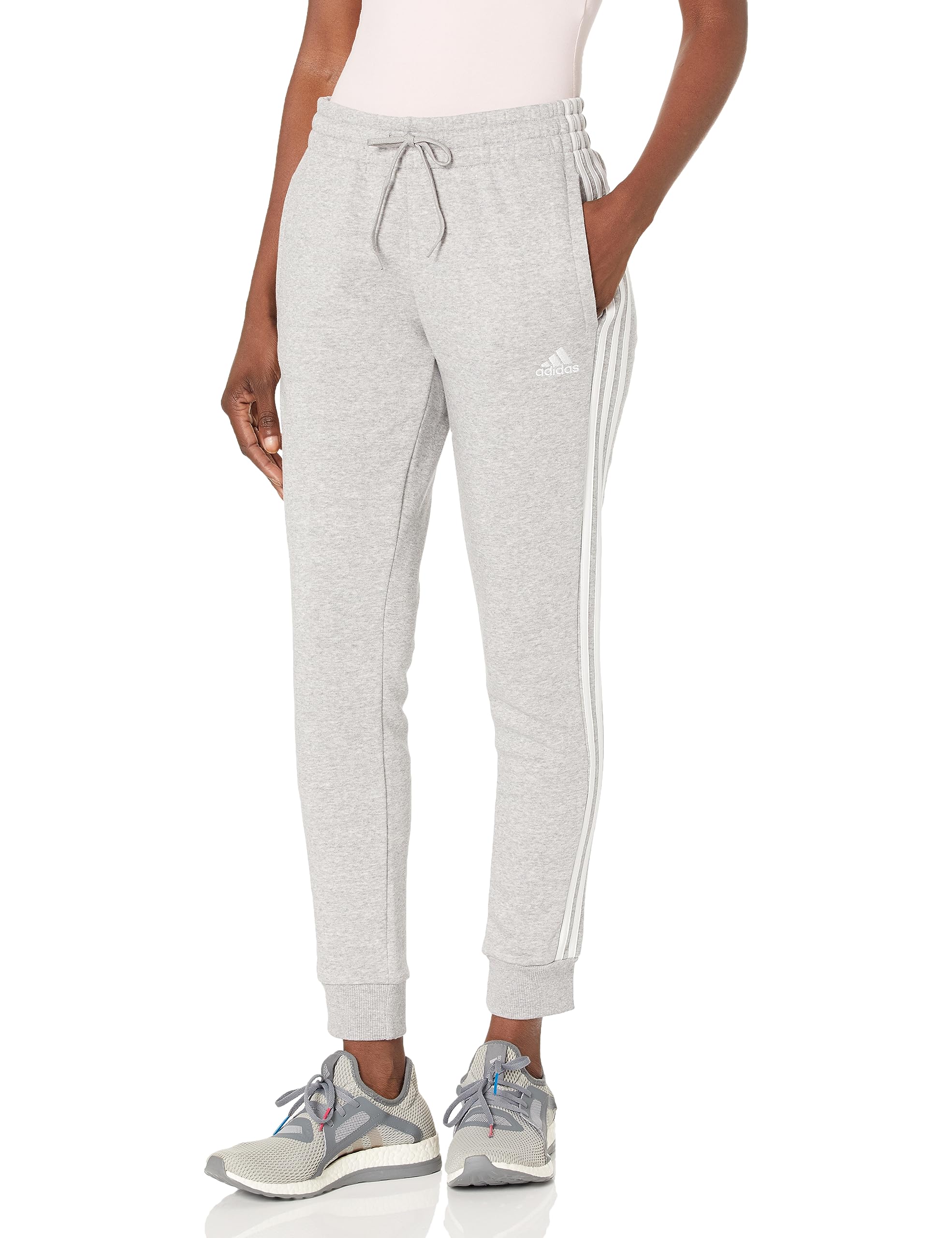 Adidas Women's Essentials 3-Stripes Fleece Sweatpants - Soft Comfortable Lounge Pants for Yoga, Running & Casual Wear