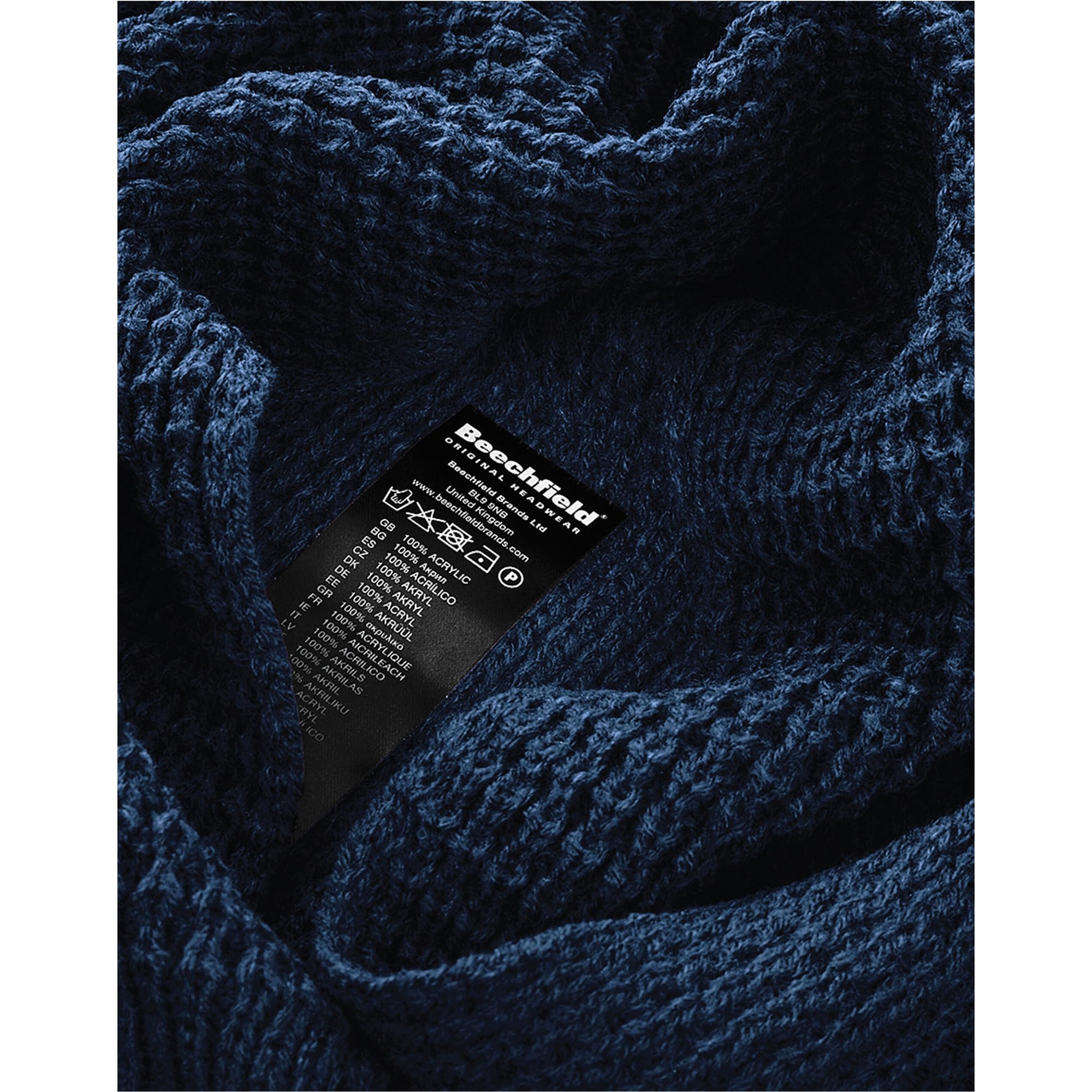 Beechfield B424 Classic Waffle Knit Scarf - Warm Winter Neck Warmer for Men & Women - Perfect for Outdoor Activities, Hiking, and Cold Weather Fashion