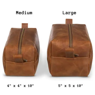 Premium Genuine Leather Dopp Kit Toiletry Bag for Men - Travel Organizer with Multiple Pockets - Perfect for Gym, Business Trips & Weekend Getaways