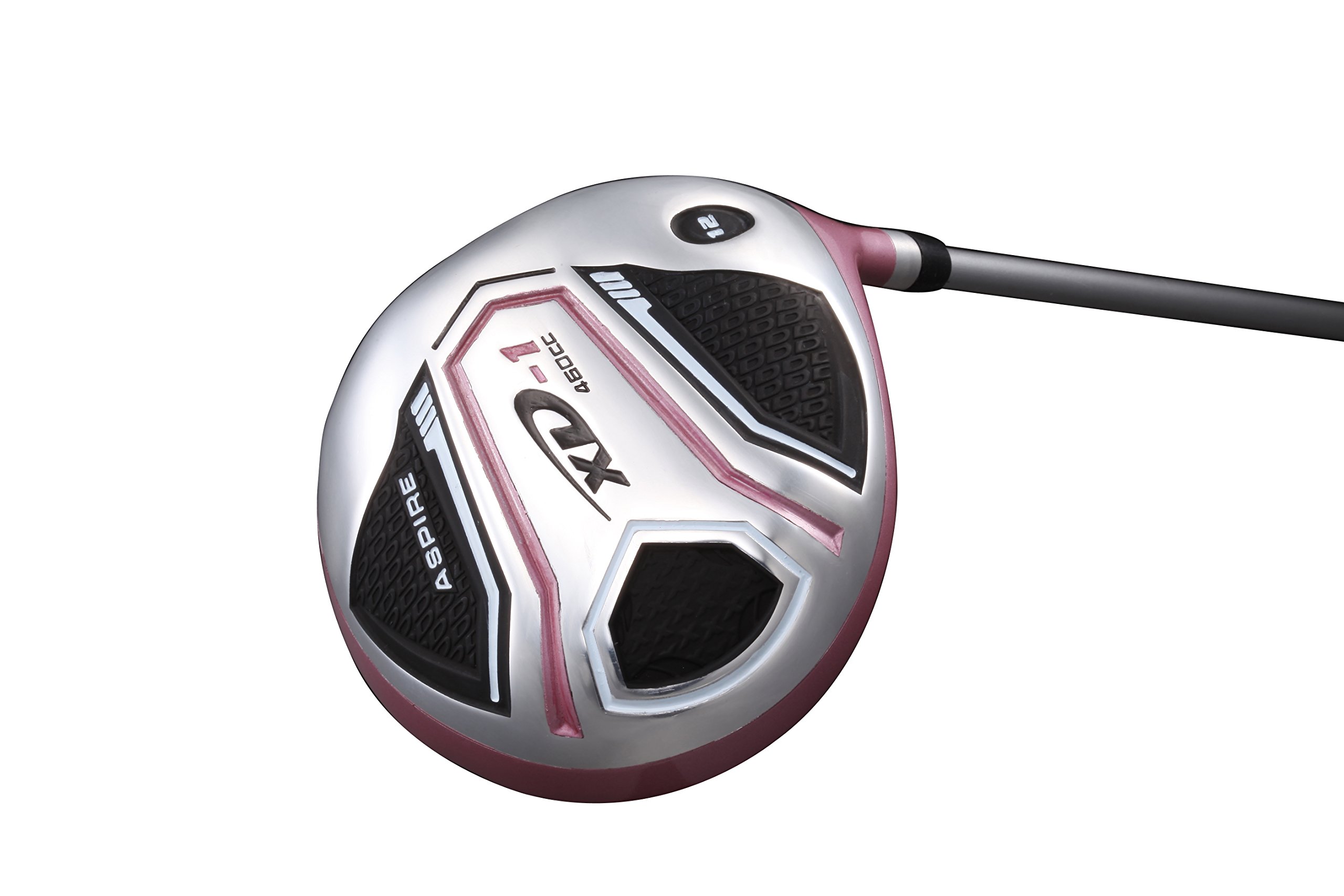 **Aspire XD1 Women's Right-Handed Golf Club Set - Driver, Fairway, Hybrid, 6-PW Irons, Putter, Stand Bag, 3 Headcovers - Ultra-Light Graphite Shafts, 3 Size Options (Pink) - Perfect for Beginners & Intermediate Female Golfers**    *(Use Case: Ideal for ladies looking for a complete golf set with lightweight graphite shafts, stylish pink design, and versatile club selection for practice, tournaments, or casual weekend play.)*