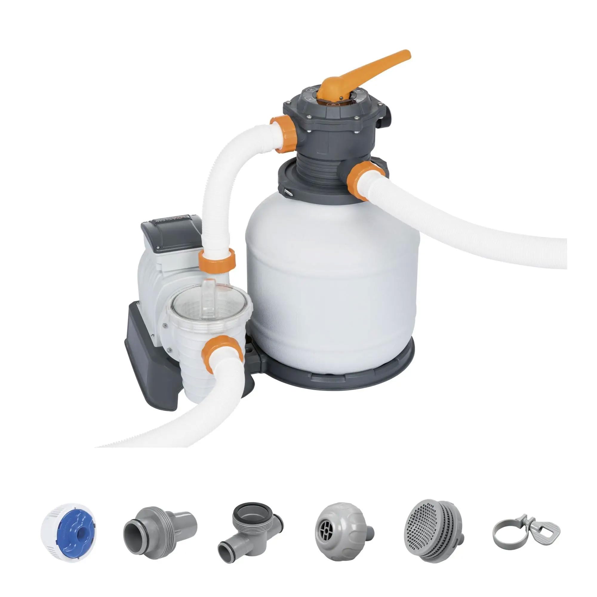 Bestway Flowclear 2200 Gallon Sand Filter Pump for Above Ground Pools | Compatible with 300-11,200 Gallon Pools | Includes Adapters | Sand Sold Separately | Perfect for Backyard Swimming Pools & Summer Water Fun