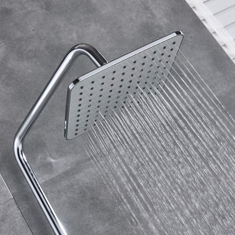 Chrome Digital Temperature Display Shower Faucet System with Swivel Spout - Bathroom Shower Mixer Tap for Bathtub & Shower - Perfect for Modern Home & Spa Relaxation