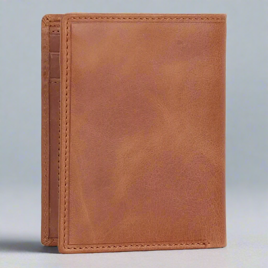 Premium MET Men's Upright Leather Wallet - Slim RFID Blocking Bifold Wallet for Men - Perfect for Travel, Business & Everyday Use