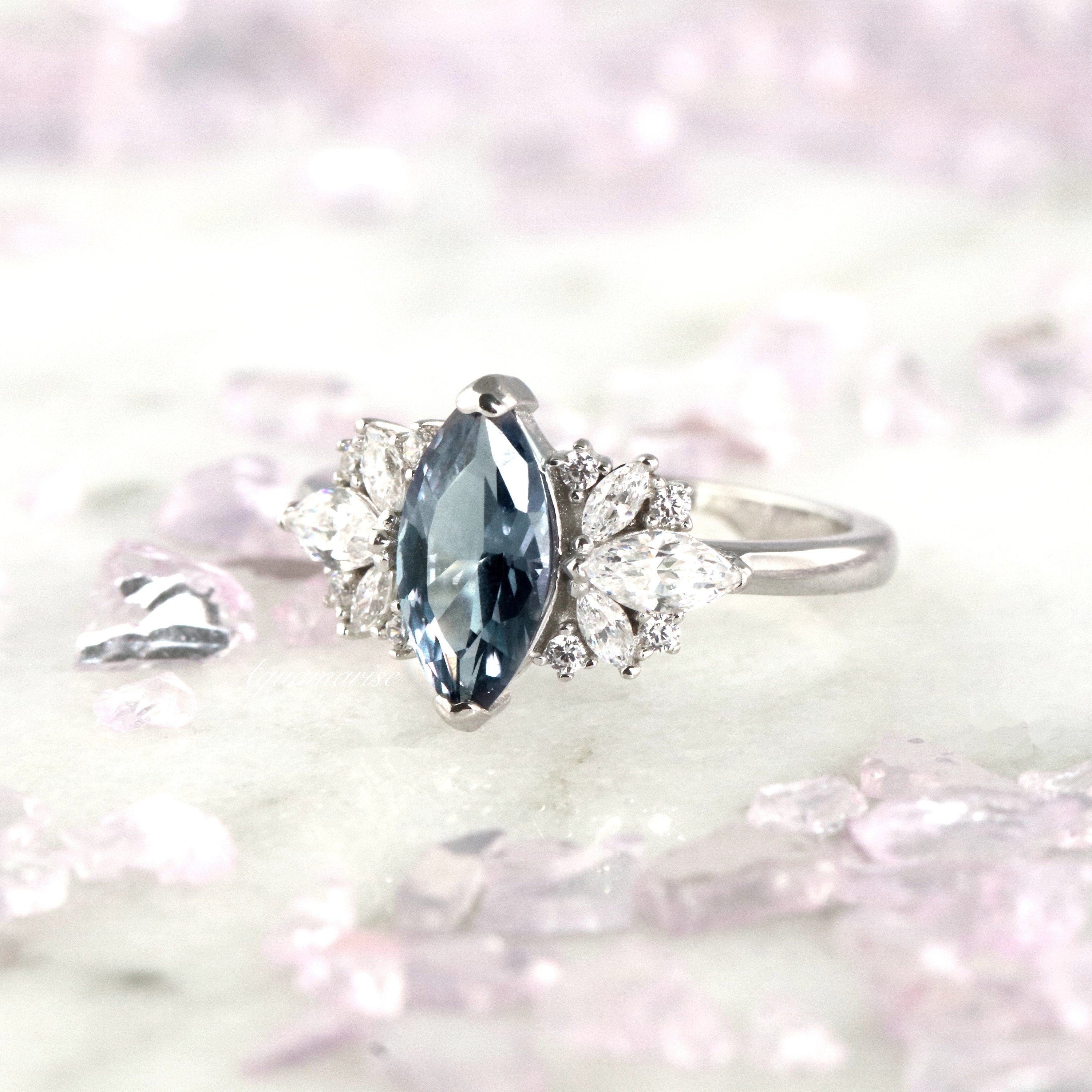 Adeline Alexandrite Ring Sterling Silver - Elegant Birthstone Jewelry for Women, Perfect for Gifts, Anniversaries & Special Occasions