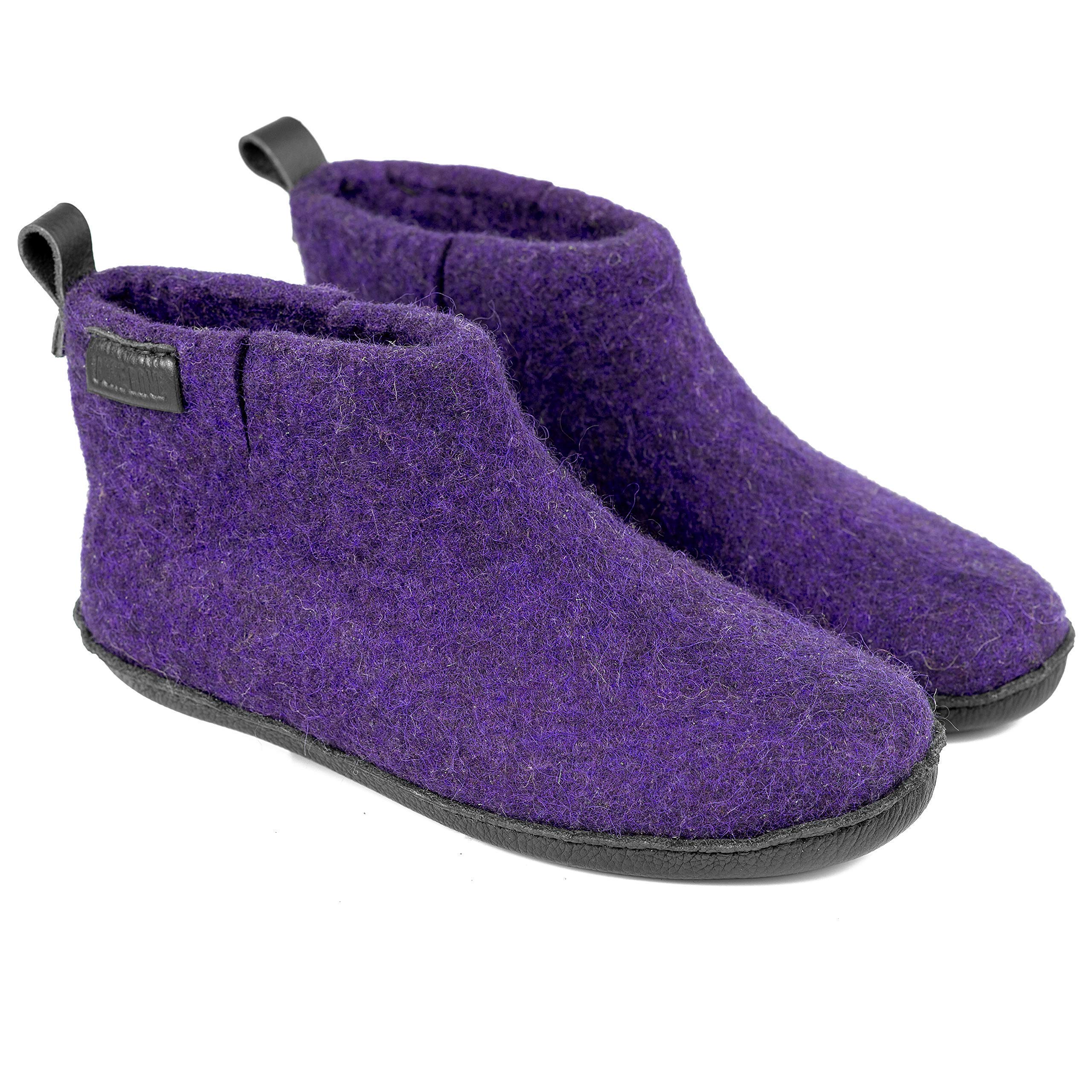 Classic Felted Wool Ankle Boots Slippers for Men - Cozy Winter Indoor/Outdoor House Shoes - Perfect Father's Day Gift for Dad