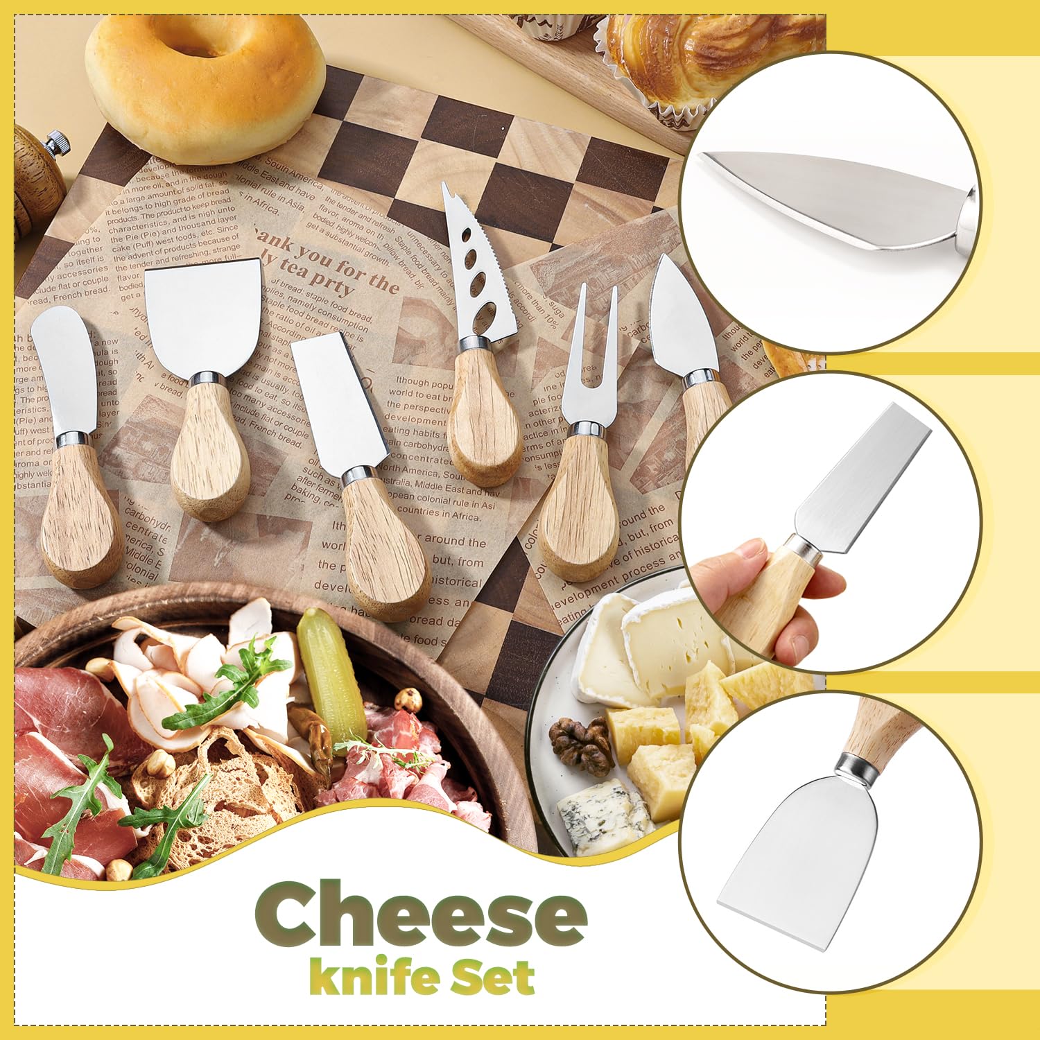 Premium Charcuterie Board Set with Cheese Knives, Serving Tongs, Forks, Spoons & Dipping Bowls - Complete Charcuterie Accessories Kit for Cheese Platters, Party Trays & Entertaining - Perfect for Wine Nights, Bridal Showers & Holiday Gatherings