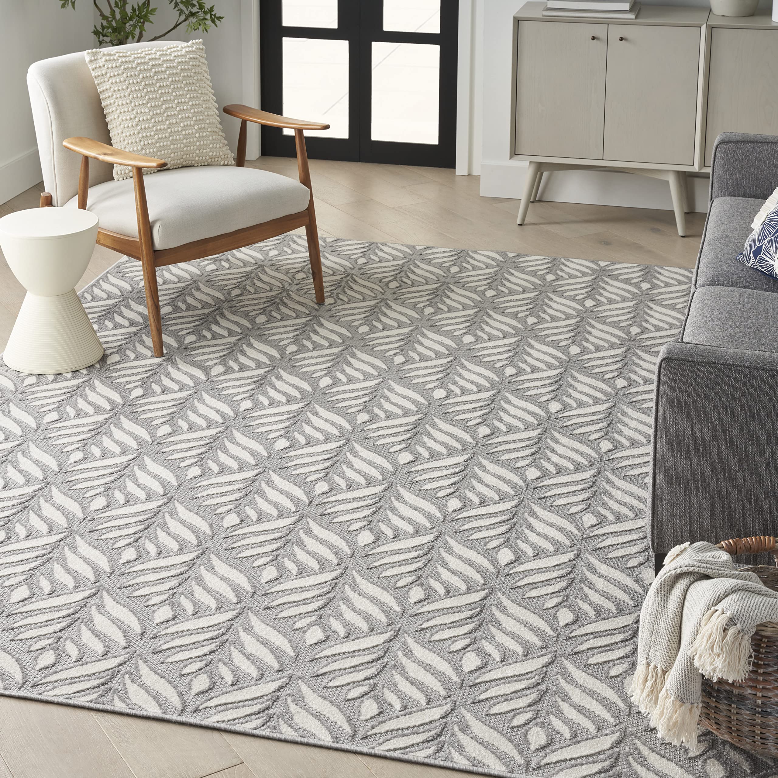 Nourison Aloha Indoor/Outdoor Grey 3'6