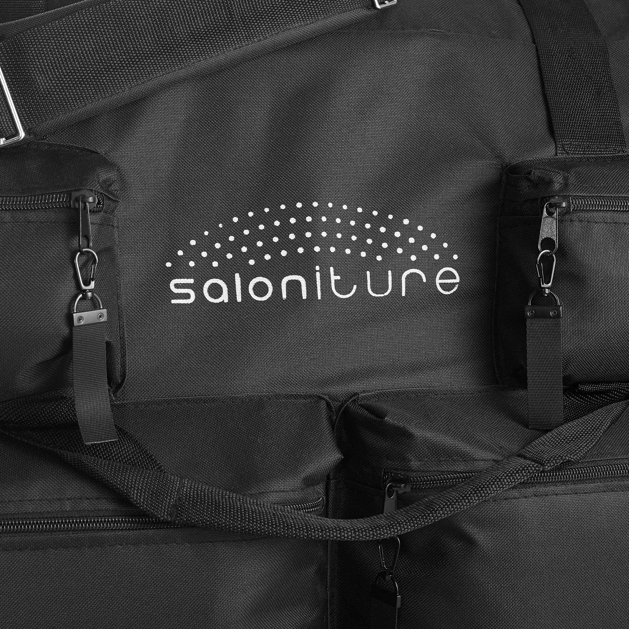 Saloniture Universal Massage Table Carry Case with Wheels & Storage Pockets - Professional Portable Carrying Bag for Spa, Salon, Home & Travel Use