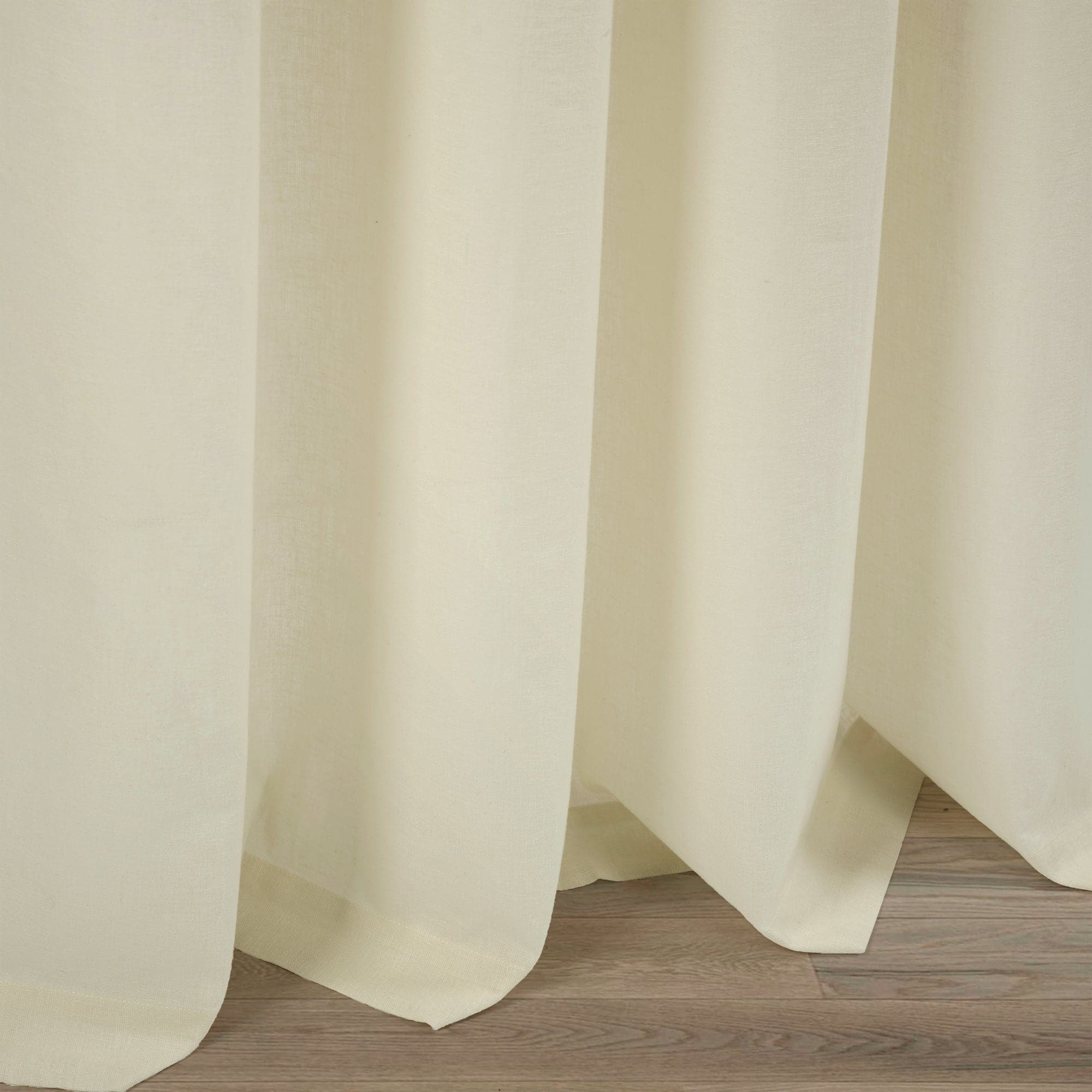 Premium Belgian Flax Prewashed Linen Cotton Blend Curtain Panel - Blackout Window Drapes for Living Room & Bedroom