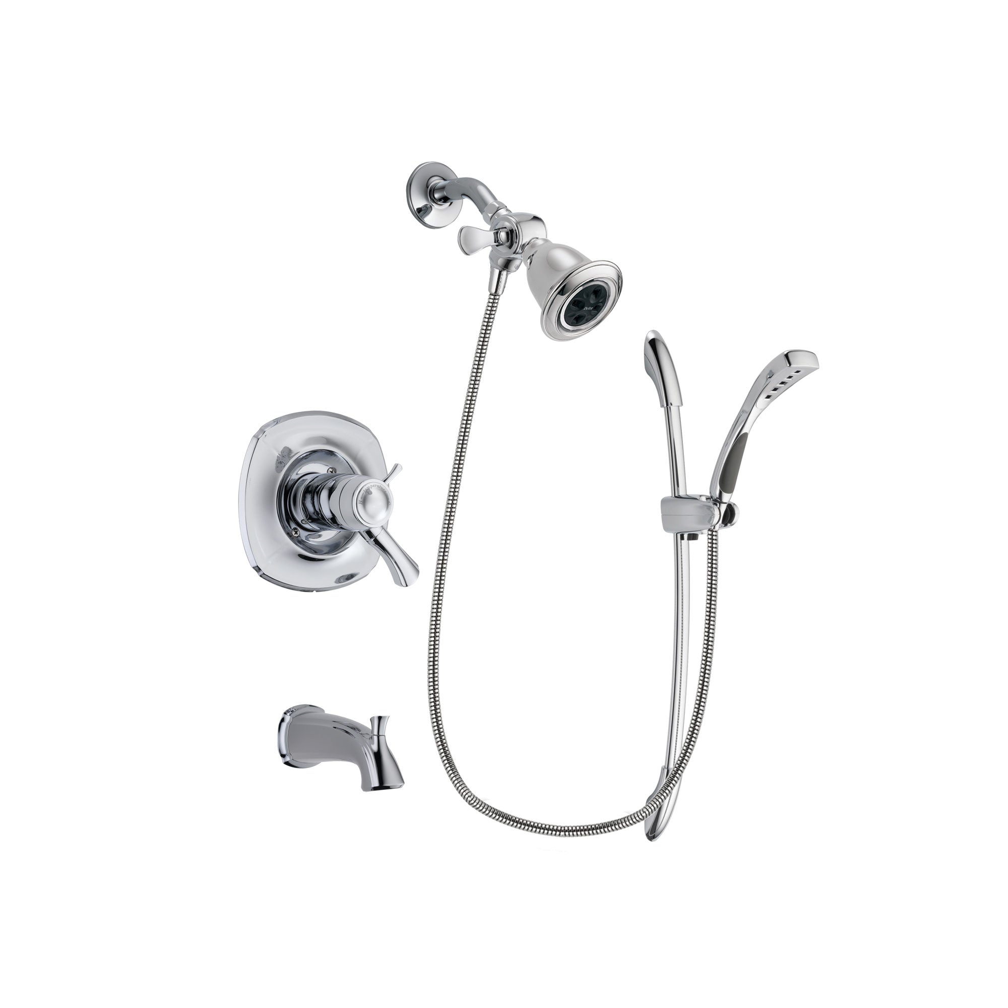 Delta Addison Chrome Thermostatic Tub & Shower Faucet System with Water-Efficient Showerhead, Handheld Shower & Slide Bar - Includes Rough-In Valve & Tub Spout DSP0465V - Perfect for Bathroom Remodeling & Spa-Like Shower Experience