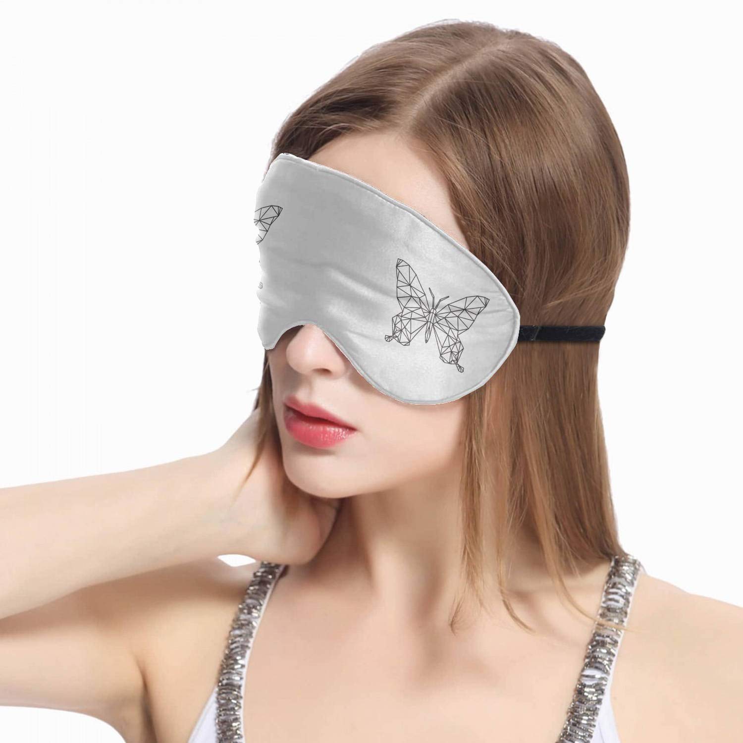 Soft Sleeping Eye Mask for Travel & Meditation - 3D Printed Butterfly Design, Lightproof & Comfortable Eye Cover for Women & Men (8.8x3.1 inch) - Perfect for Flights, Yoga, Naps & Relaxation