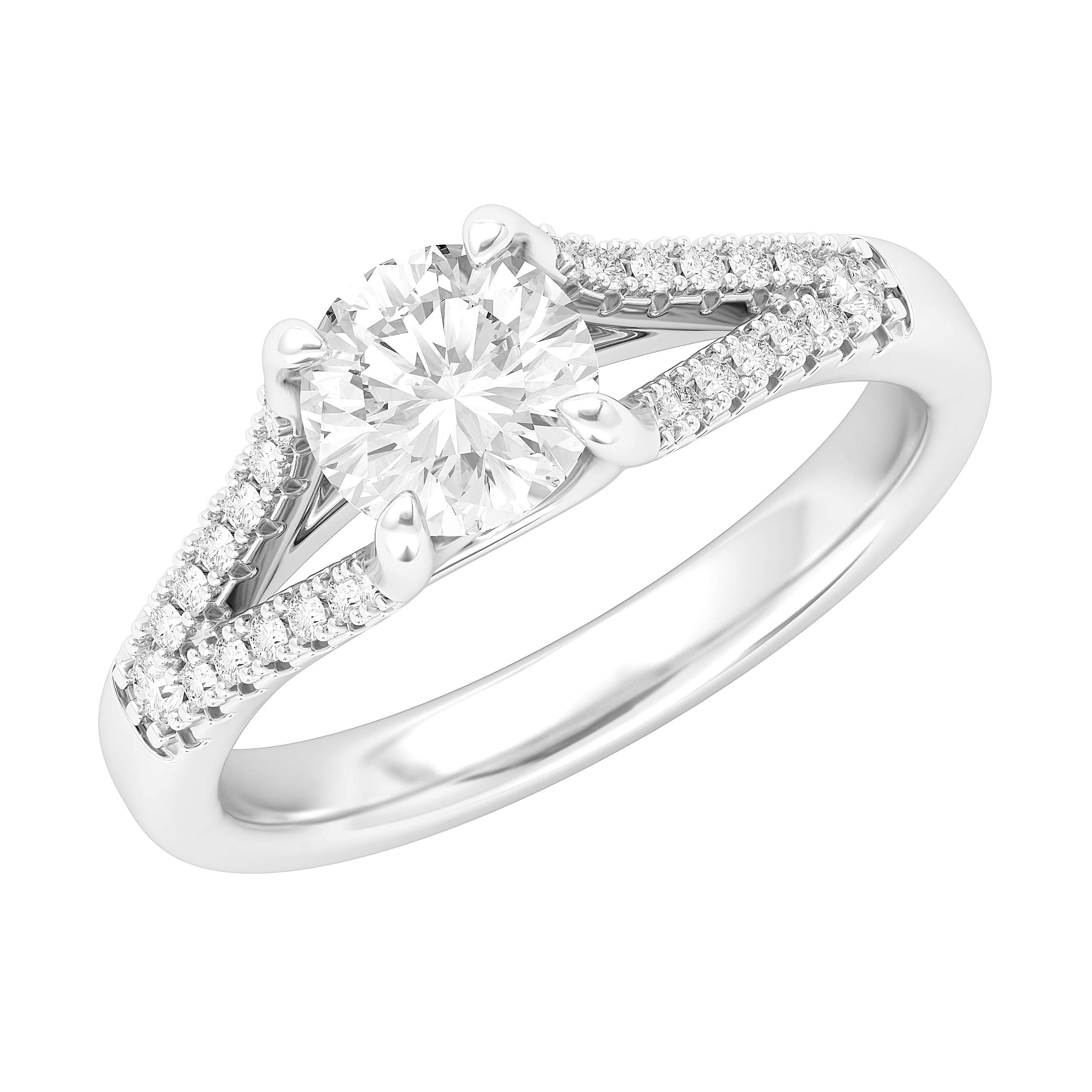 Sterling Silver Split Shank Trellis 1.0 CT Simulated Diamond or Genuine Moissanite Engagement Ring for Women - Perfect for Bridal, Promise, Wedding & Anniversary Gifts