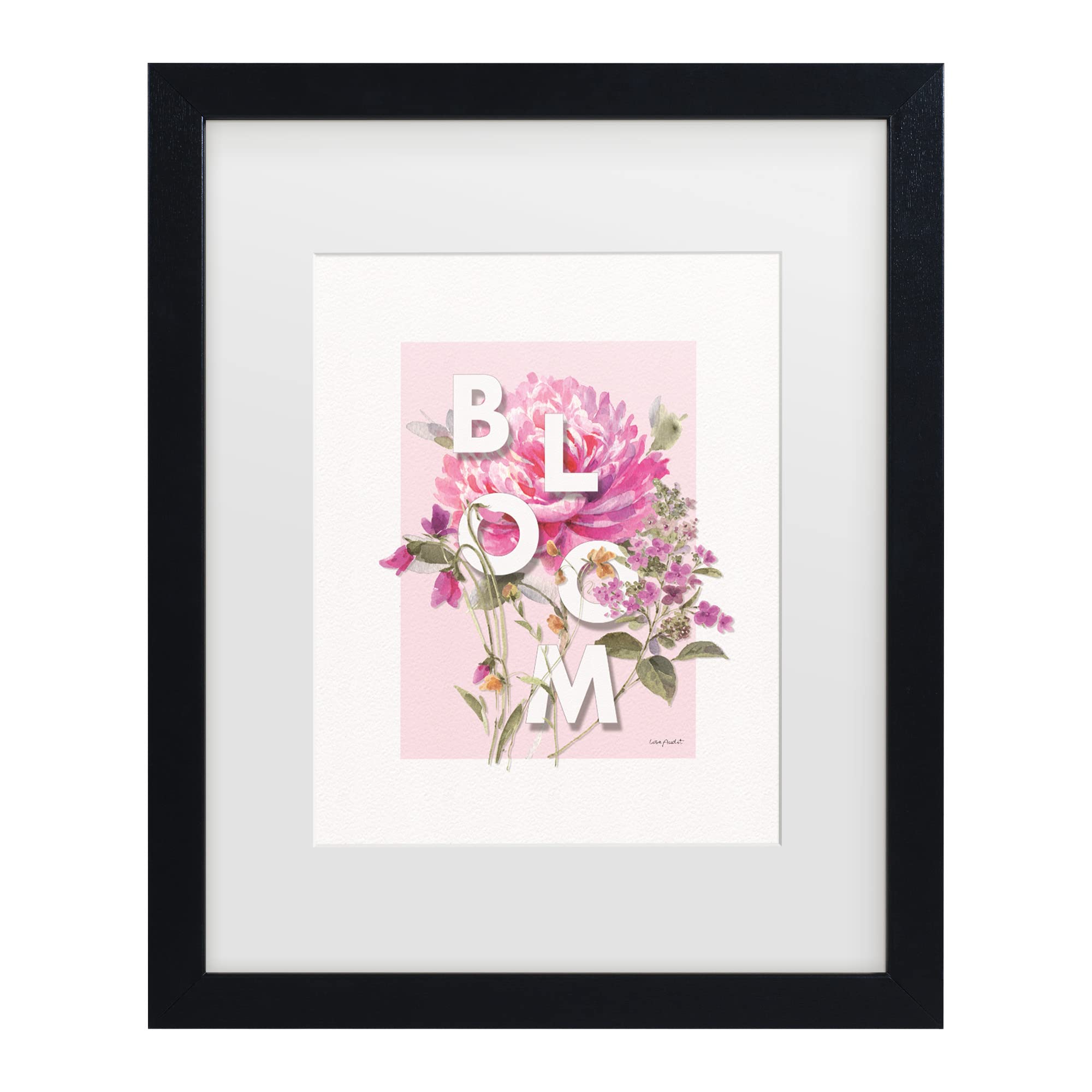 Lisa Audit 'Obviously Pink 09' Canvas Wall Art Print - Modern Pink Floral Painting for Living Room, Bedroom & Office Decor