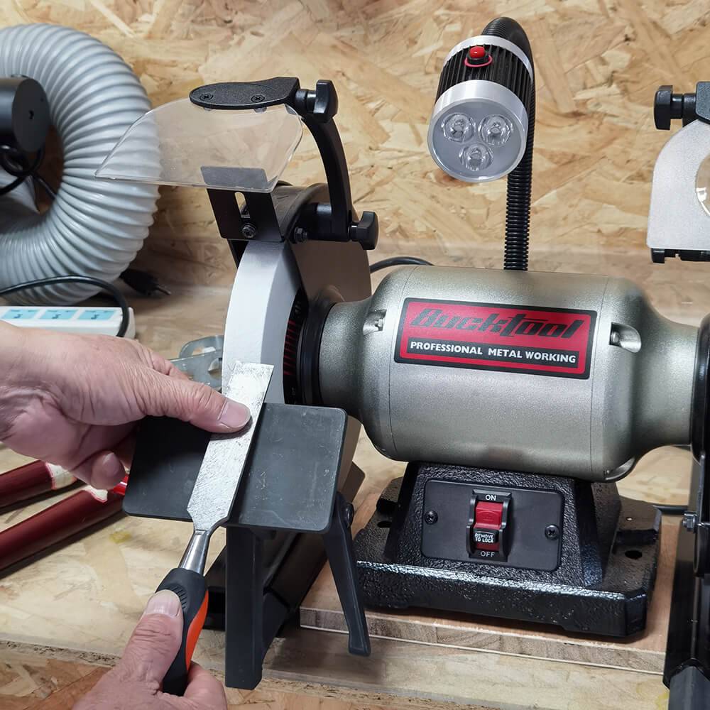 BUCKTOOL 8-Inch Low-Speed Bench Grinder TDS 200C4HL - Perfect for Sharpening Tools, Metal Polishing & DIY Projects in Home Workshops