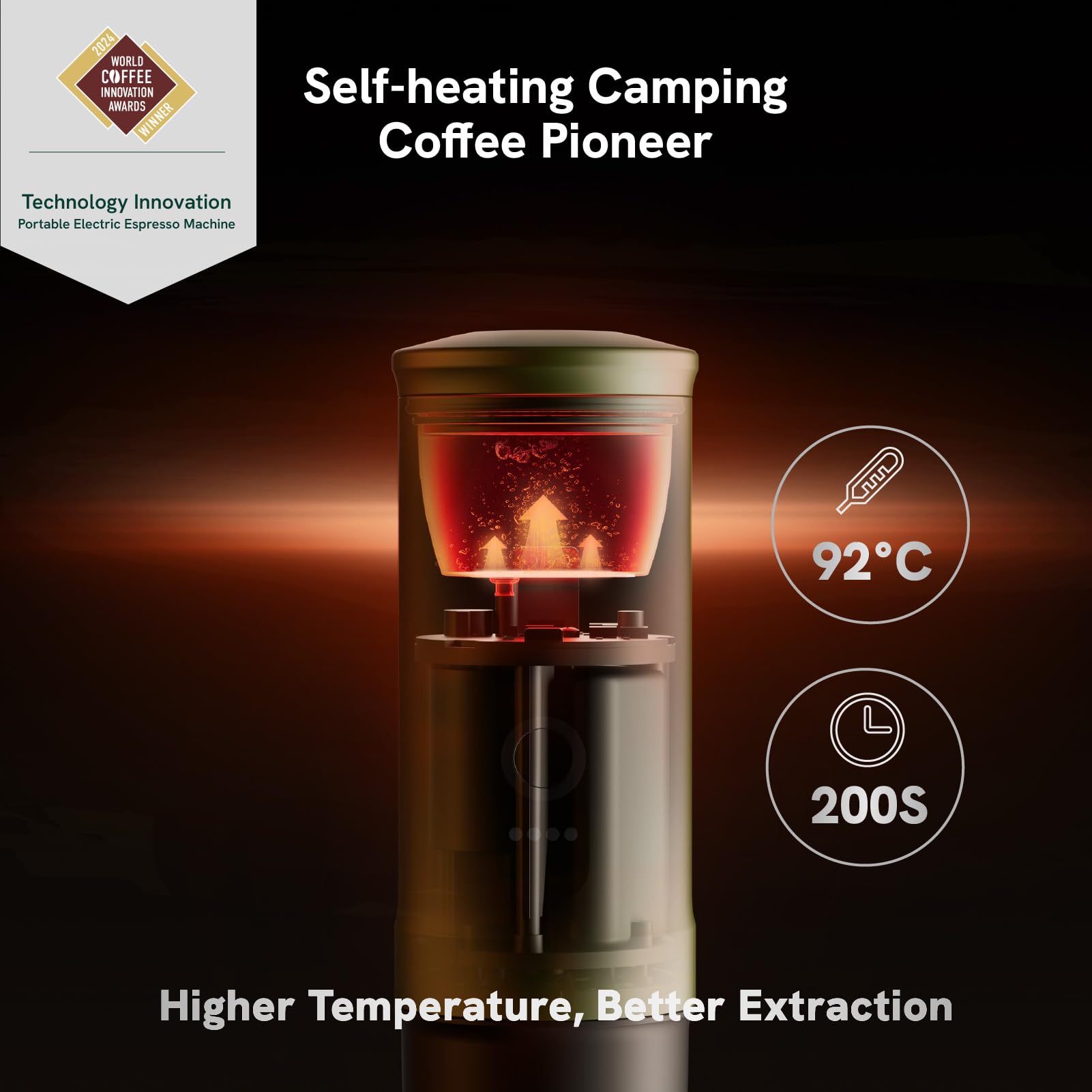 OutIn Nano Portable Electric Espresso Machine - USB-C Travel Coffee Maker for Camping, Car, RV & Office | Self-Heating Mini Espresso Brewer with Ground Coffee & NS Capsule Compatibility | Perfect for Outdoor Adventures, Road Trips & Workspaces