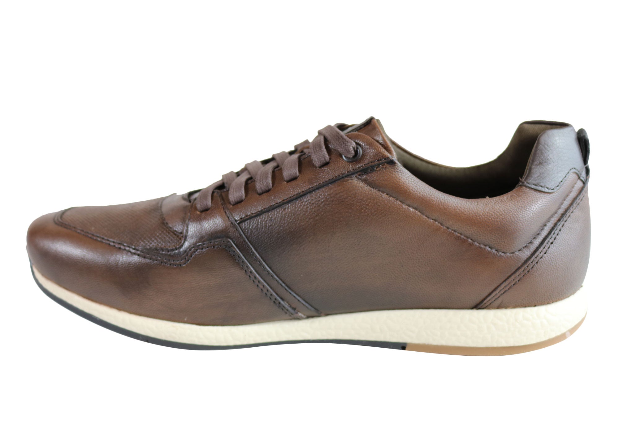 Ferricelli Oscar Men's Genuine Leather Lace-Up Casual Shoes - Handcrafted in Brazil - Perfect for Office, Dating & Everyday Wear