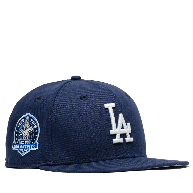 New Era x Politics Los Angeles Dodgers 59FIFTY Fitted Hat - Light Navy Blue Snapback Cap for Baseball Fans & Streetwear Fashion | Perfect for Games, Collecting & Urban Style