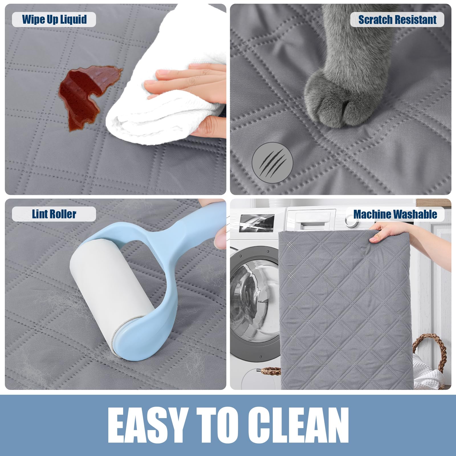 Smiry Waterproof Reversible Dog Blanket - Soft Washable Pet Bed Cover for Couch, Sofa & Furniture Protector - Ideal for Dogs, Cats & Kids (30