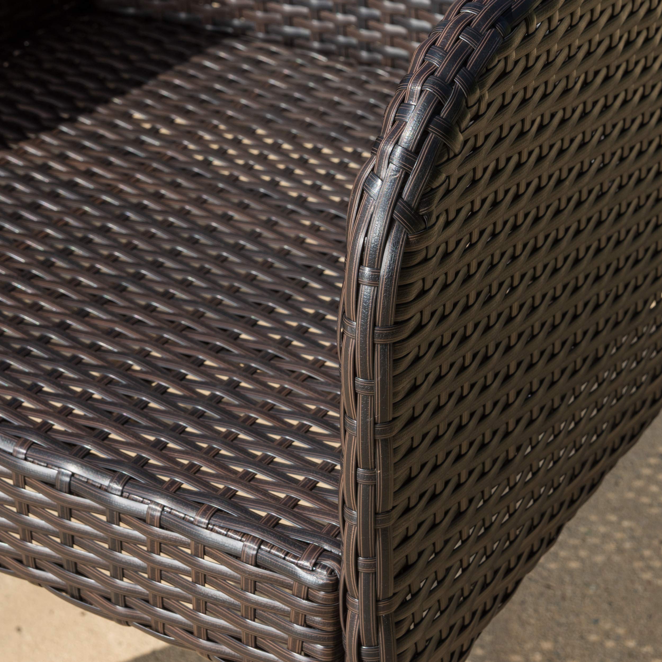 Christopher Knight Home Anaya Outdoor Wicker Dining Chairs, 2-Piece Set, Multibrown - Weather-Resistant Patio Furniture for Garden, Poolside & Backyard Dining