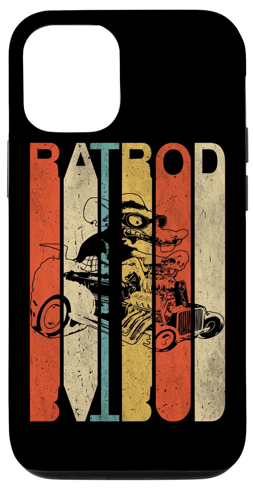 iPhone 12/12 Pro Vintage Rat Rod Drag Racing Phone Case - Retro Old Cars Design - Perfect for Car Enthusiasts & Racing Fans