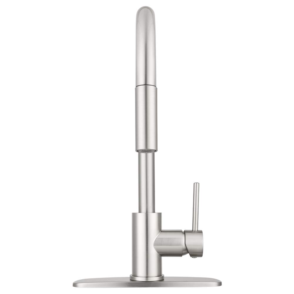 Pacific Bay Bellevue Swivel Kitchen Faucet with Pull-Down Sprayer - Brushed Satin Nickel Finish for Modern Kitchens | Perfect for Washing Dishes, Filling Pots & Daily Cooking Tasks