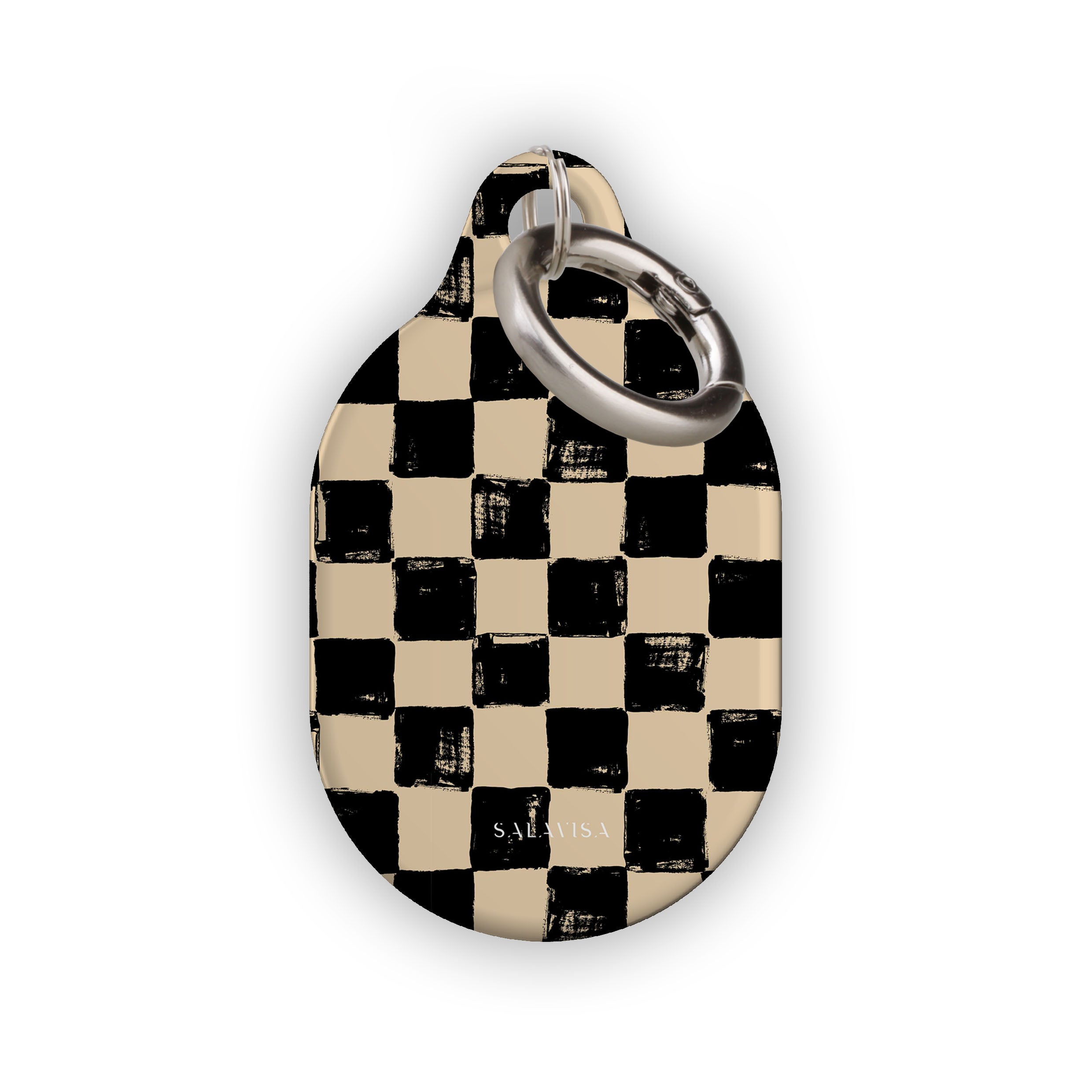 Premium Leather Chess Board AirTag Holder - Secure & Stylish Keychain for Apple AirTag - Perfect for Travel, Keys & Luggage Tracking