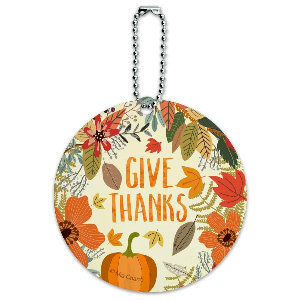 Thanksgiving Pumpkin Round Luggage ID Tag - Durable Suitcase Name Tag for Carry-On Bags - Perfect for Travel Identification & Holiday Gift Giving