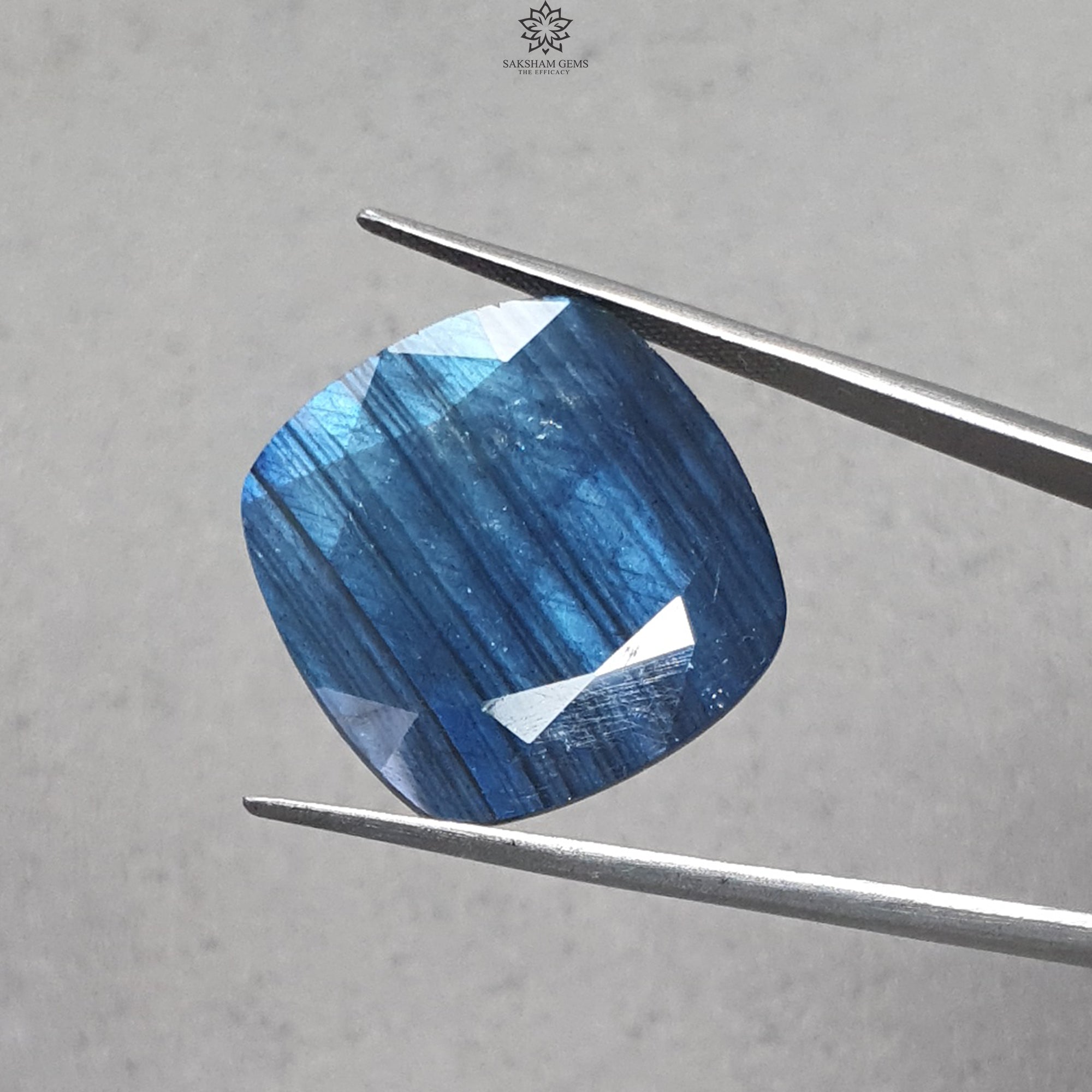 29.00cts Natural Blue Labradorite Cabochon - Untreated Unheated Cushion Cut Gemstone (22mm) for Jewelry Making | Perfect for Rings, Pendants & Earrings