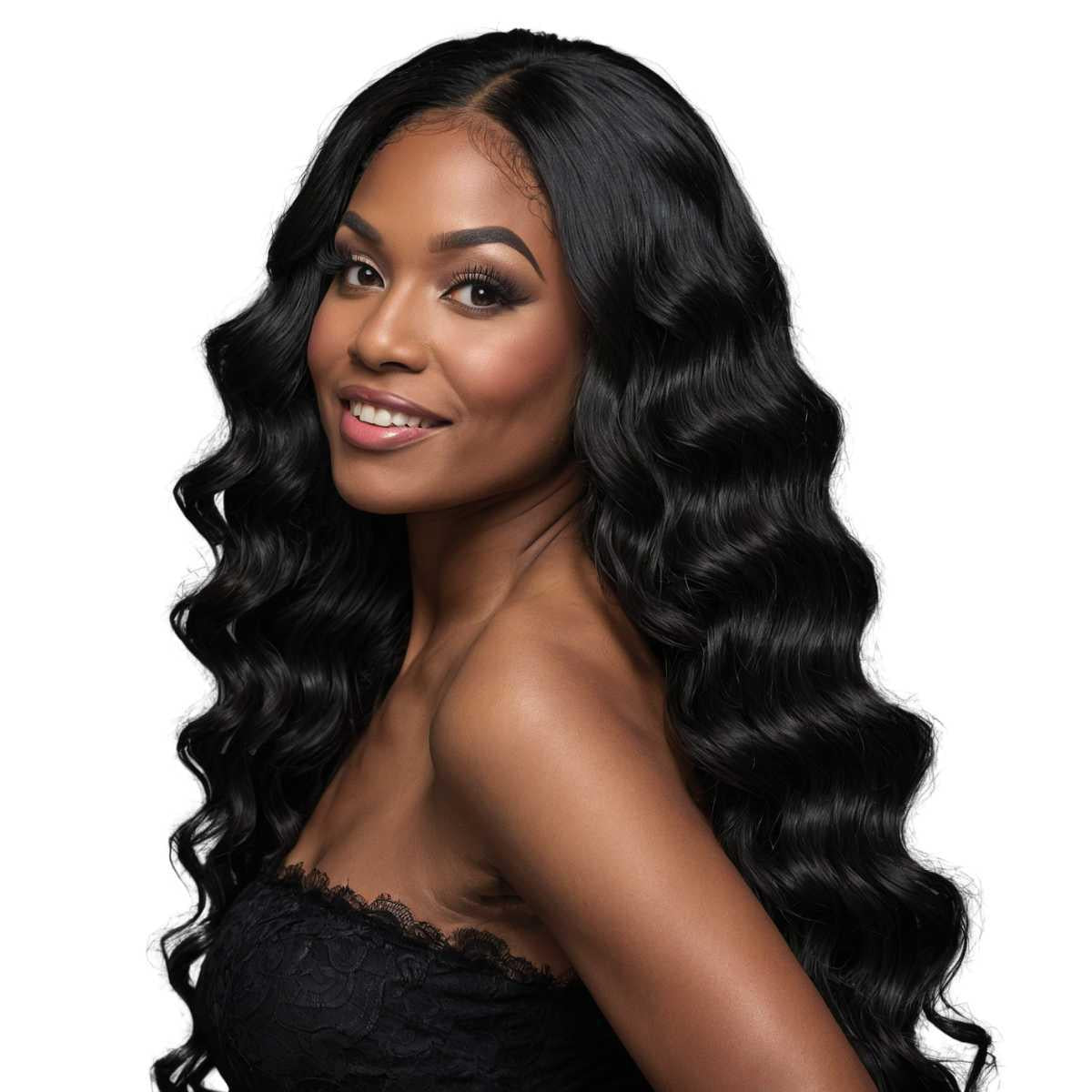 Jet Black Body Wave 100% Human Hair Bundles for Weaving & Extensions - Perfect for Salon Styling, Daily Wear & Special Occasions