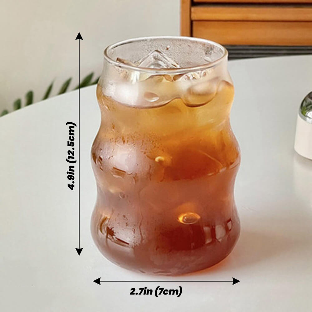 Vintage Cold Coffee Glass Cup - Insulated Iced Coffee Tumbler for Home, Office & Outdoor Use