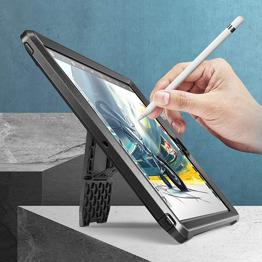 iPad 10.2 inch Unicorn Beetle PRO Rugged Case - Heavy Duty Shockproof Protective Cover with Built-in Screen Protector for iPad 7th/8th/9th Gen (Black) - Perfect for Construction, Outdoor Adventures & Kids Use