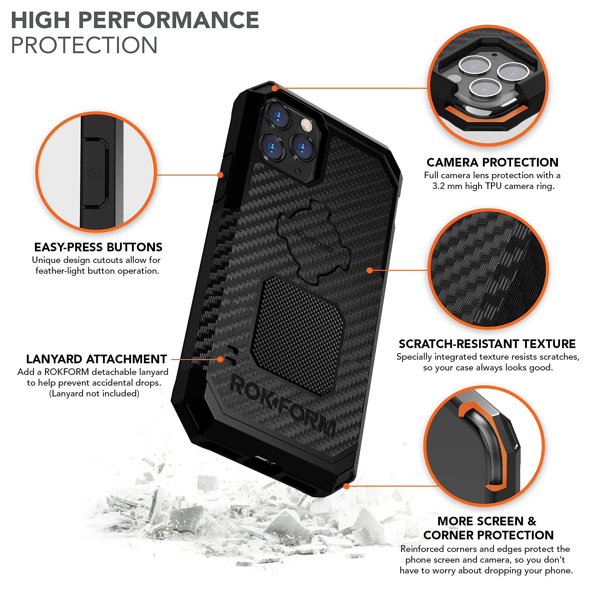 Rokform Rugged Case for iPhone 11 Pro with Universal Bike Mount | Shockproof Protective Cover | Perfect for Cycling, Motorcycling & Outdoor Adventures