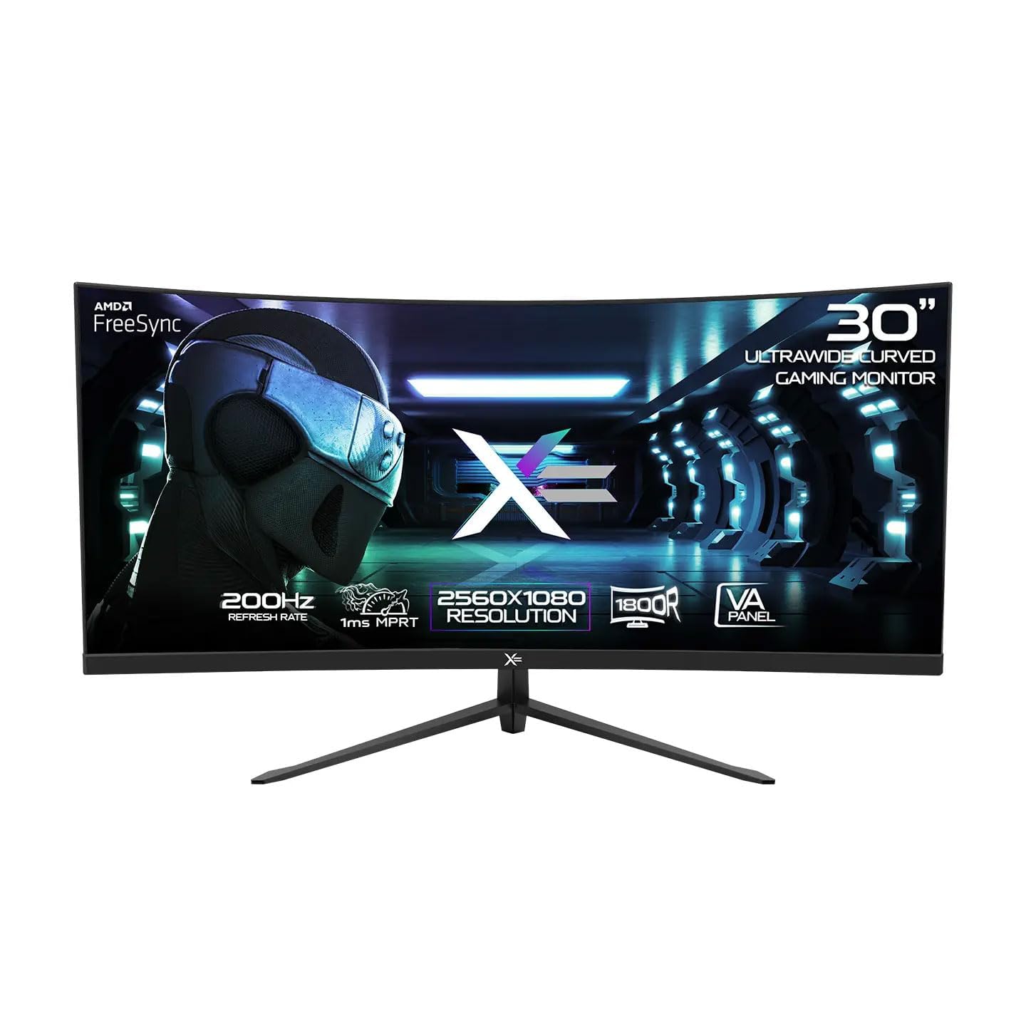 30 Inch Curved Ultrawide Gaming Monitor - 2560x1080p FHD, 200Hz Refresh Rate, 1ms MPRT, VA Panel, AMD FreeSync, HDMI & DP Ports, Built-in Speakers, VESA Mount | Perfect for Esports, Streaming & Multi-Tasking (Black)