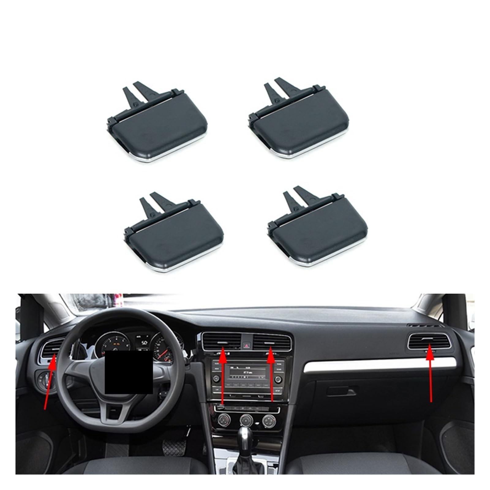 VW Golf 7 7.5 MK7 MK7.5 GTI GTD GTE (2013-2019) Front Air Conditioner Vent Clip Repair Kit - A/C Outlet Tab Replacement for Middle Left & Right Vents - Perfect for Car AC System Maintenance & DIY Fixes