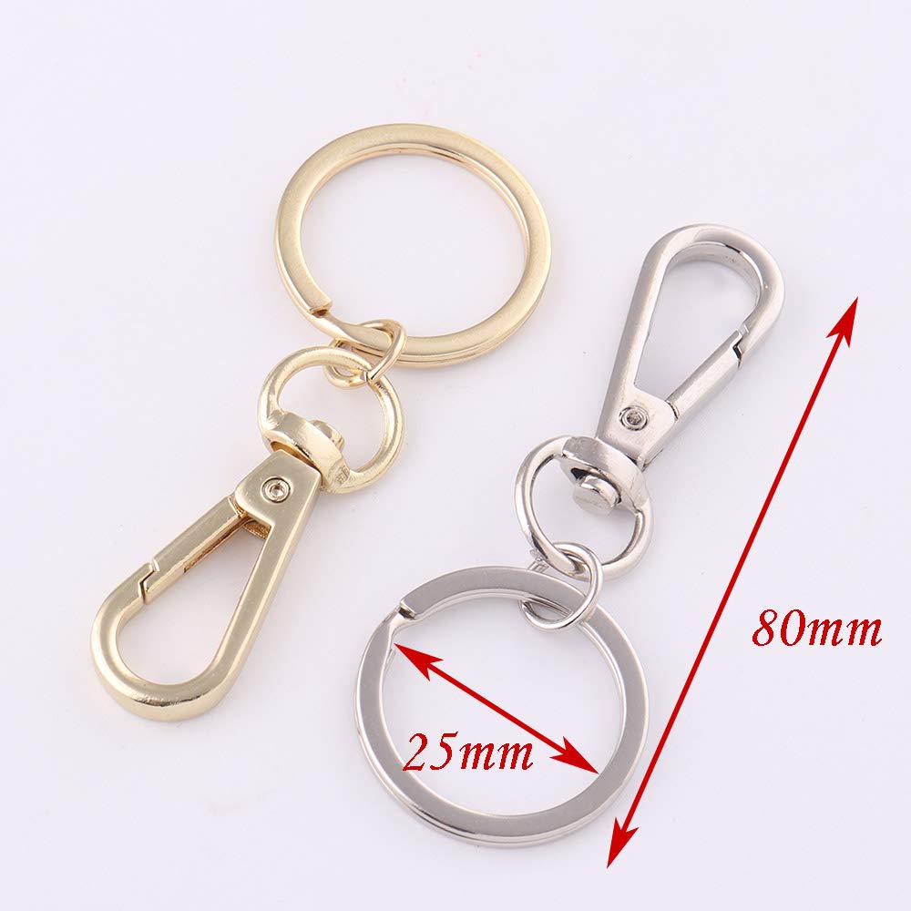 25mm Rainbow Lobster Swivel Claw Clasps with Ring - 6pcs Swivel Hook Keychains, Key Ring Clasp, Strap Hook for Keys, Purse & Handbag Hardware Snap - Perfect for DIY Jewelry, Keychains, Bags & Accessories (Rainbow Color)