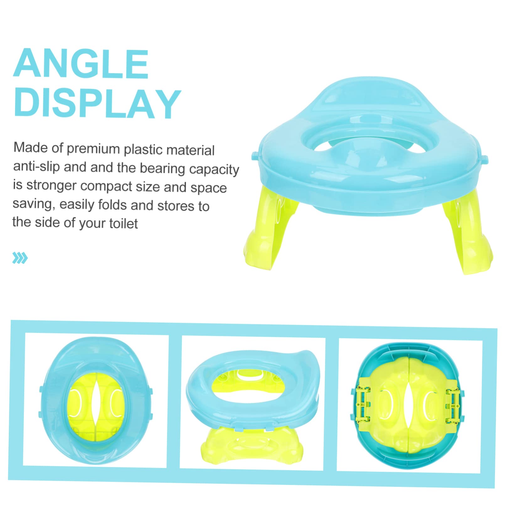 Wakauto Portable Potty Seat - Kids Travel Toilet Training Seat with Non-Slip Base | Lightweight & Durable Plastic Design for Toddlers | Perfect for Road Trips, Camping & Airplane Travel