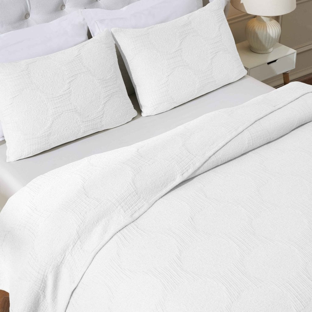 Tanta Cotton Medium Weight Crinkle Woven Coverlet - Soft & Breathable Bedspread for All Seasons | Perfect for Bedroom Decor, Guest Rooms & Cozy Home Styling