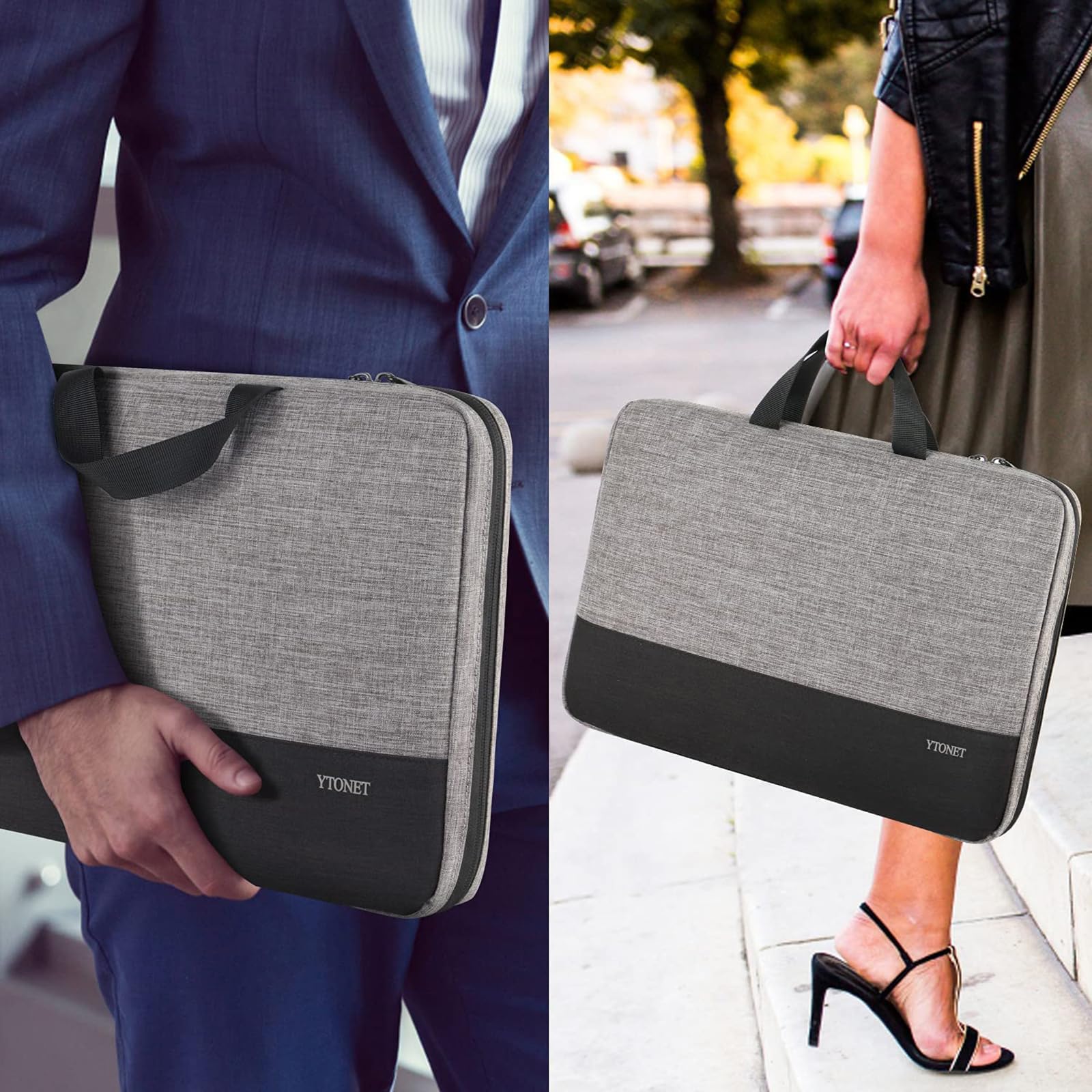 Waterproof 14 Inch Laptop Sleeve Case - Shockproof Protective Cover for MacBook, HP, Lenovo, Dell, Asus, Acer & Chromebook - Lightweight Carrying Bag for Work, School & Travel (Grey)