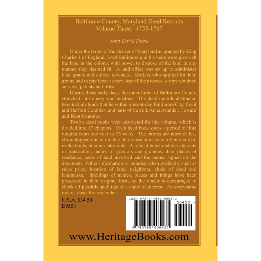 Baltimore County Maryland Deed Records Volume 3 (1755-1767) - Historical Property Documents for Genealogy Research & Legal Reference