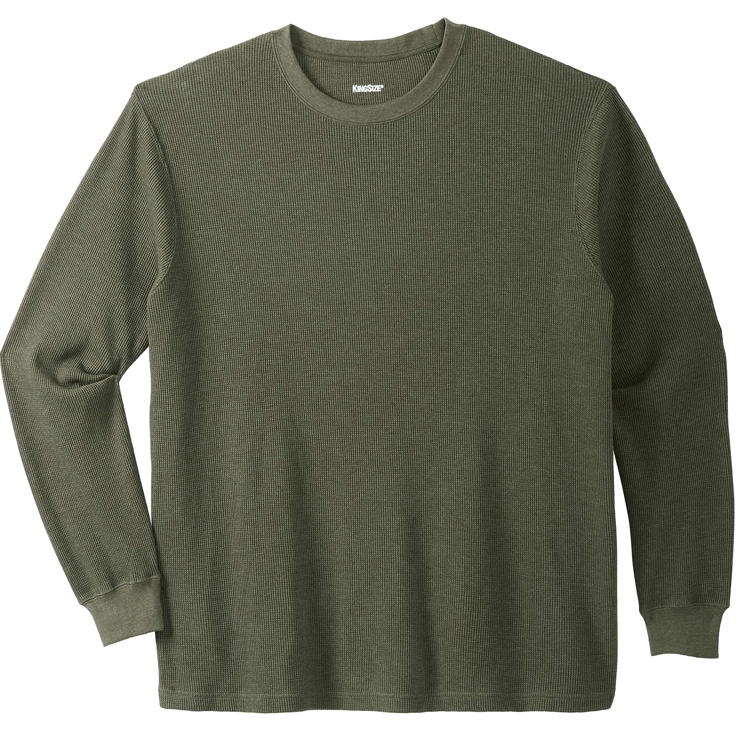 KingSize Men's Big & Tall Waffle-Knit Thermal Crewneck T-Shirt - Warm Long Underwear Top for Winter Layering & Outdoor Activities
