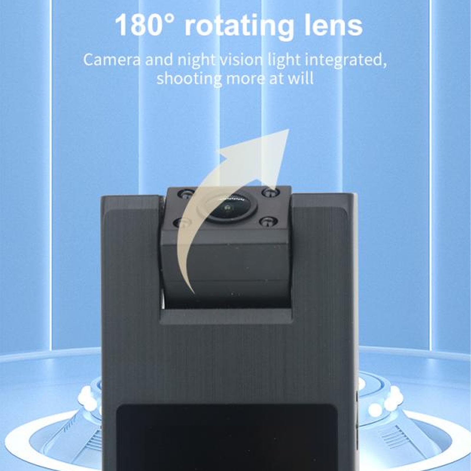 1080P HD Body Camera with Night Vision & 180° Rotatable Lens - Portable Wearable Police Camera with 1.5